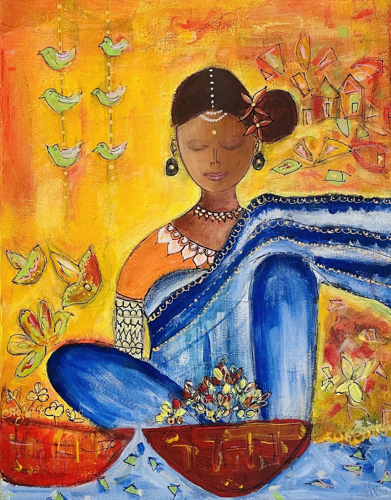 Inspired by nature and the simple daily lives of women selling flowers in the bazaar. Scented serenity is an invitation to pause, inhale deeply, and let the calming fragrances transport the soul to a realm where worries dissipate, and a profound sense of peace blossoms like petals in the gentle breeze.