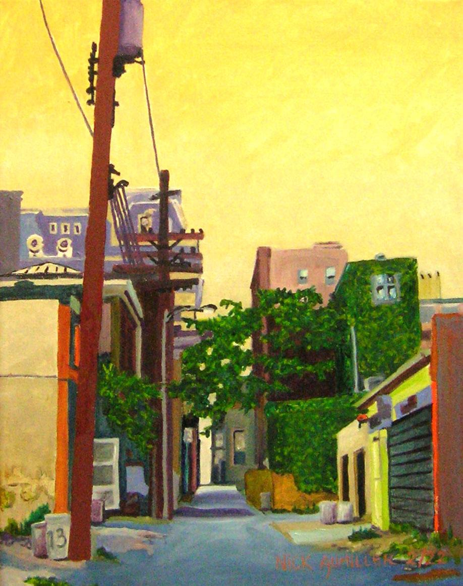 A view of the alley behind the Belvedere.