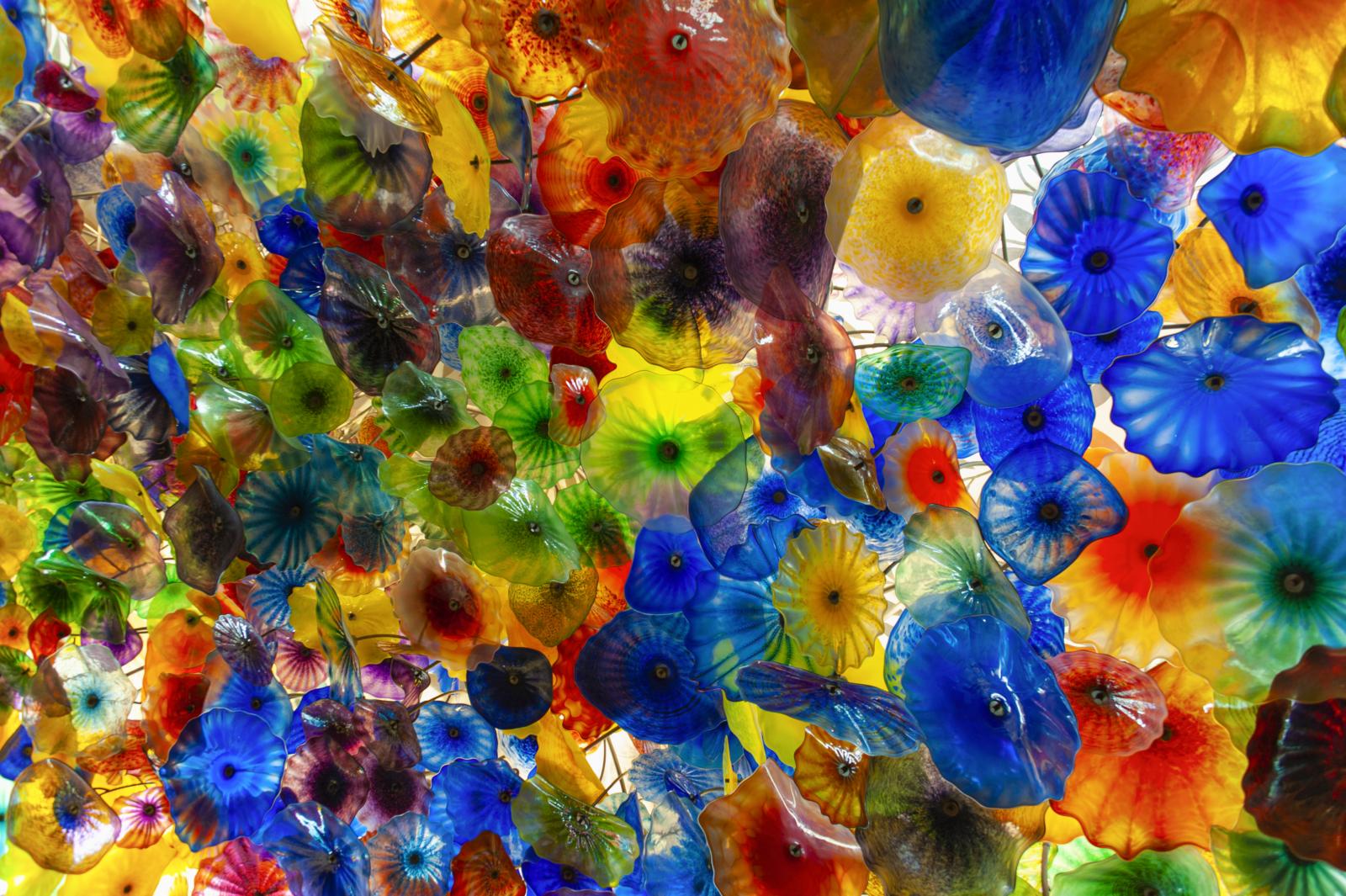 Digital photograph of the floral ceiling in the Bellagio hotel