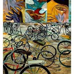 Collage made entirely from National Geographic magazines.