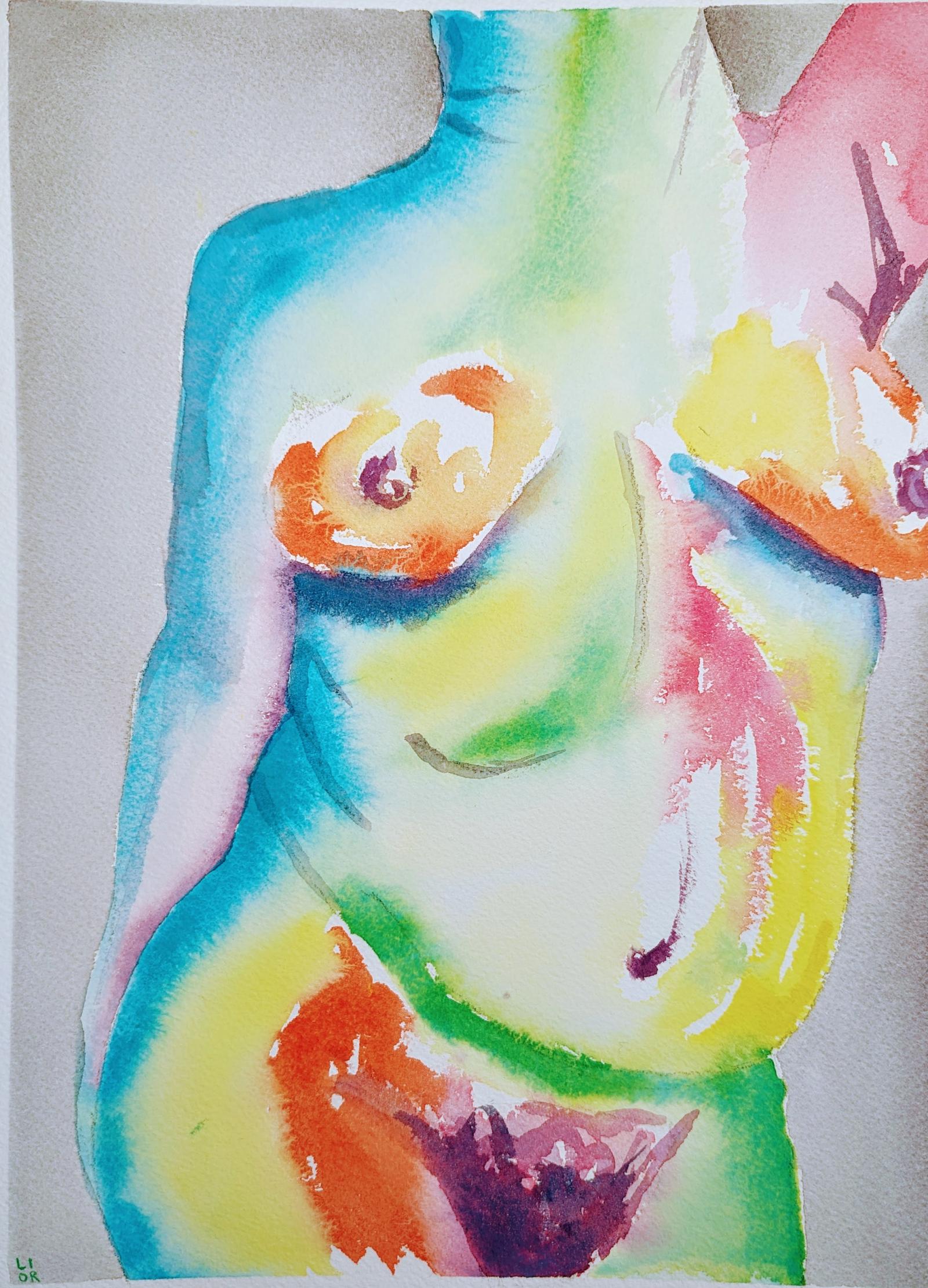A self study, reclaiming the joy of my own body through vibrant colors and celebrations of every feature as it is