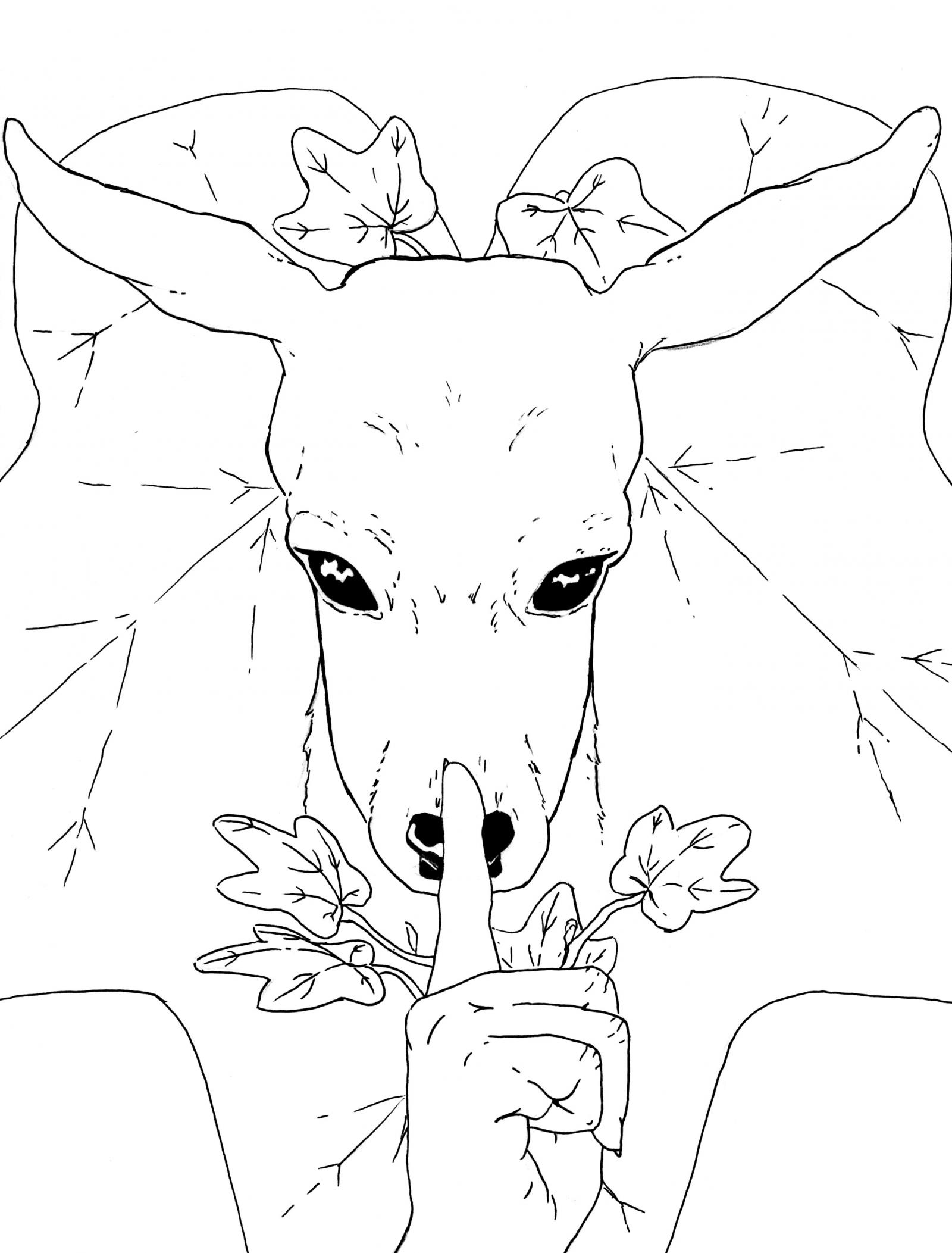 This piece has a very mysterious feel despite being very airy and light. When making this I wanted to represent the mystery that I feel when I see a deer passing by in the night. I included a motif of English Ivy, an invasive species in Maryland.