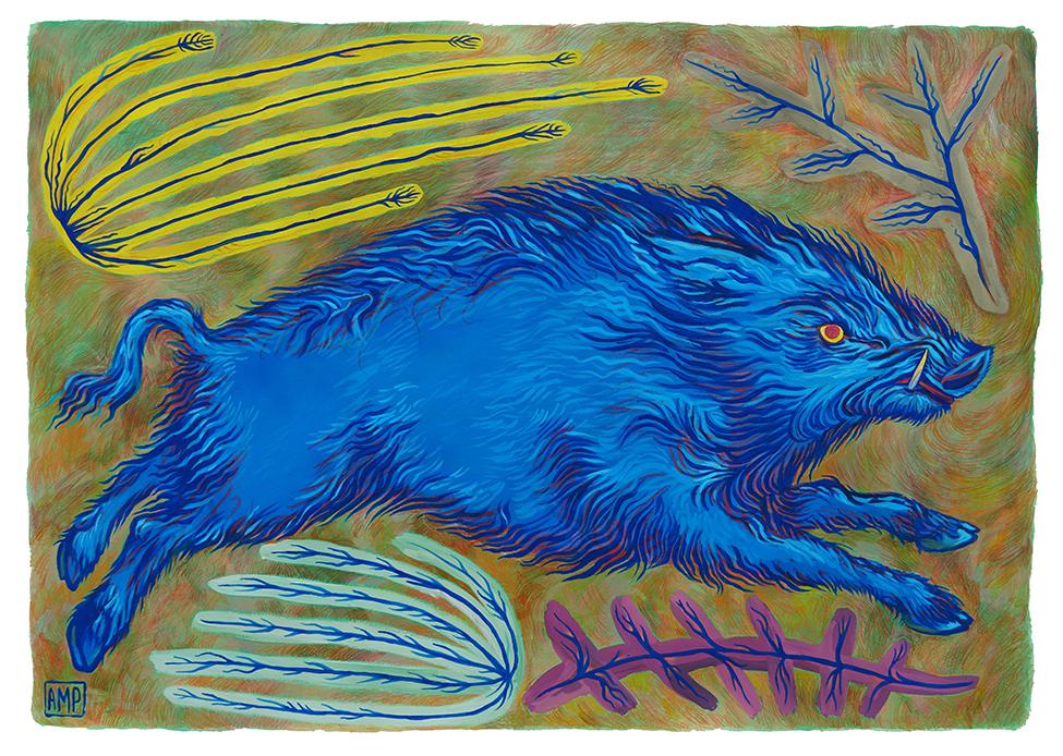 Tempera and  colored pencil on paper
29" x 40"