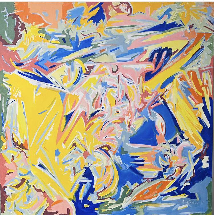 This abstract painting is a depiction the my brain as it day dreams.