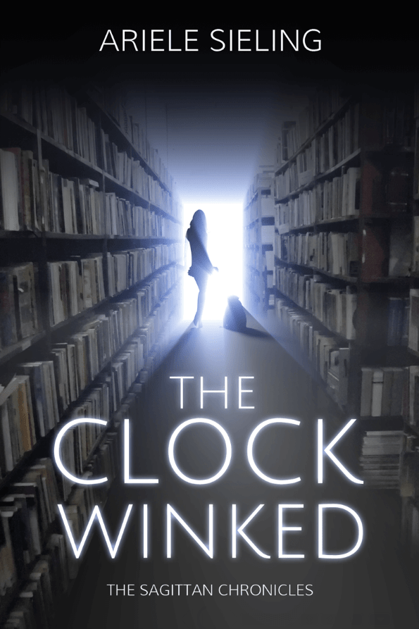 The book cover for The Clock Winked, the second book in the Sagittan Chronicles science fiction series by Ariele Sieling.