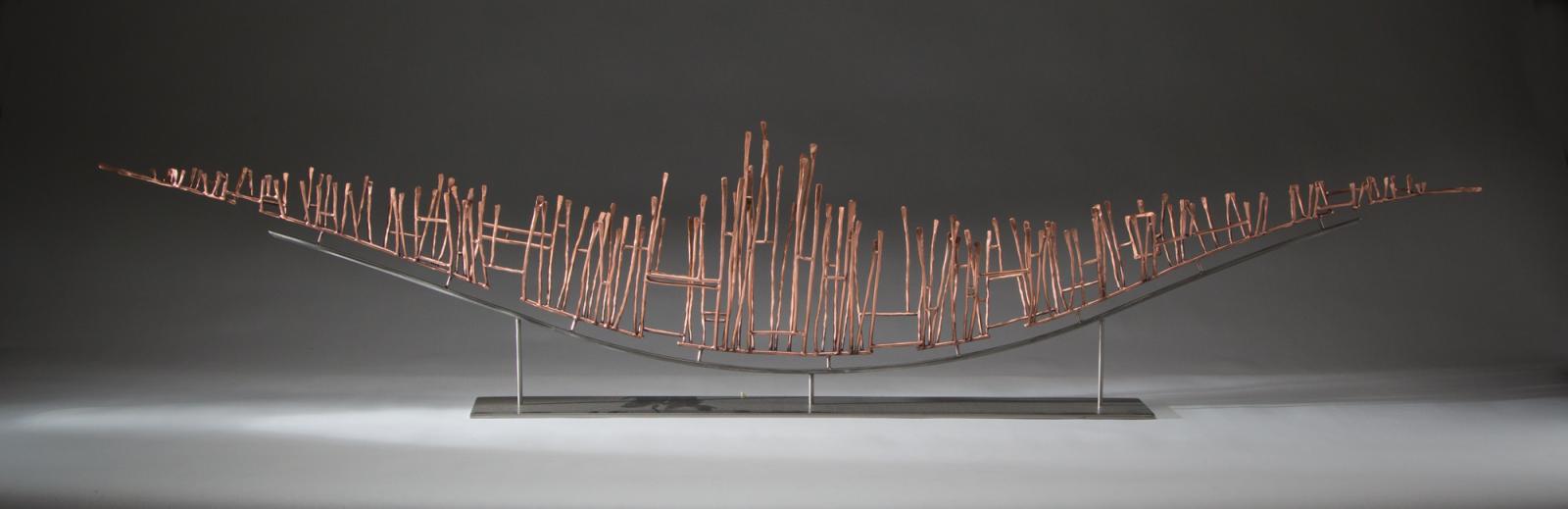 The skeletal design of this sculpture reflects the core strength of the sea, and humanity's attempt to conquer it.