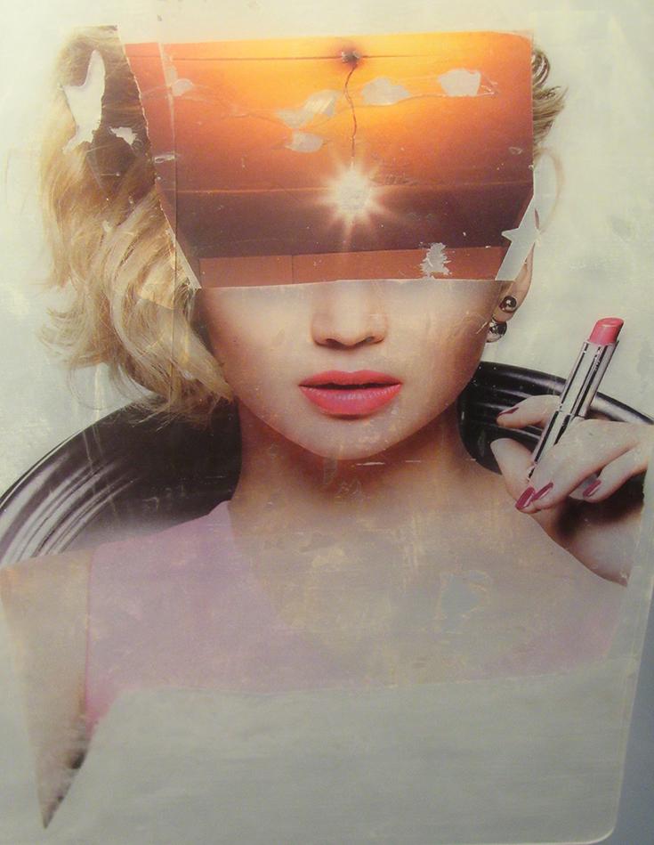 portrait of woman with a light as third eye