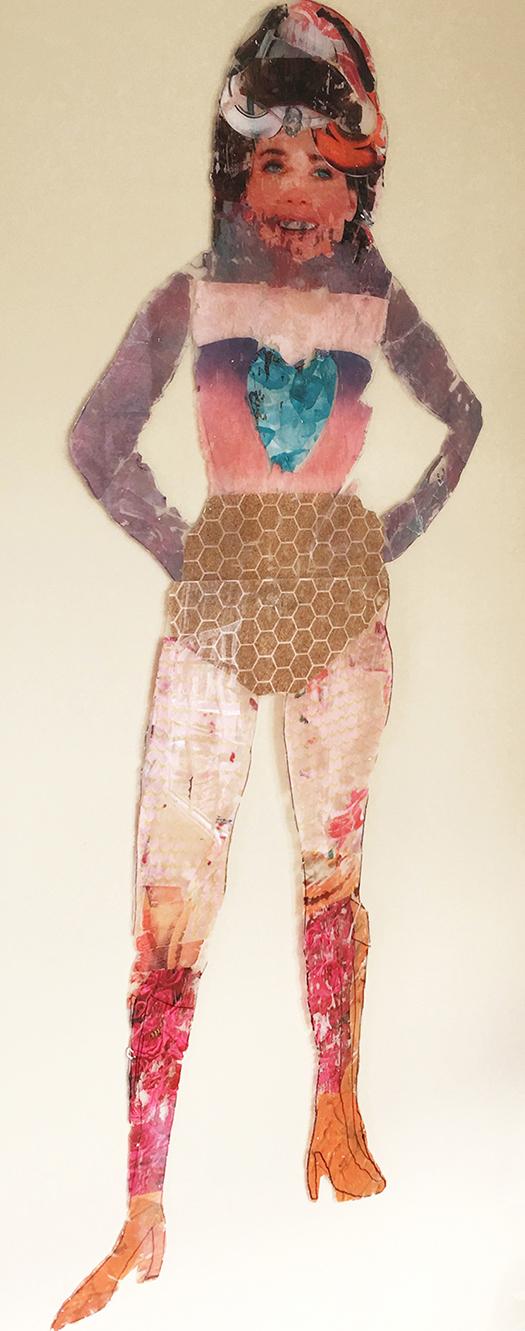 life size female figure with image transfer made of Plexiglas