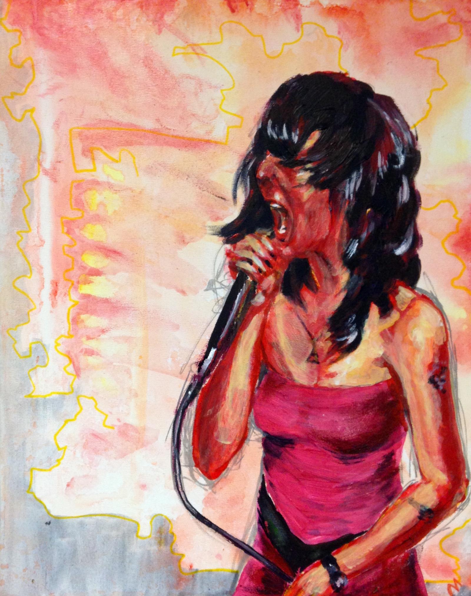 Another in a running series using paint and canvas to capture live local concerts.