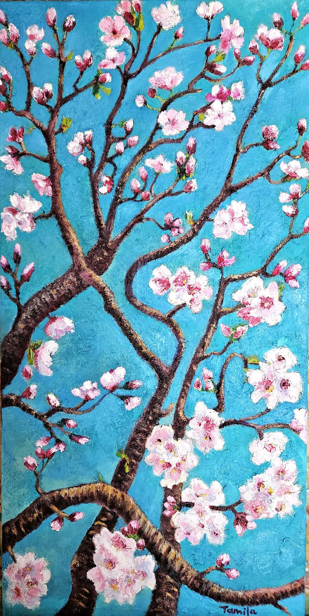 Original oil painting on a 10"x20" canvas. Inspired by Van Gogh's Almond Blossom masterpiece. Sold.
Commissions are welcome.
