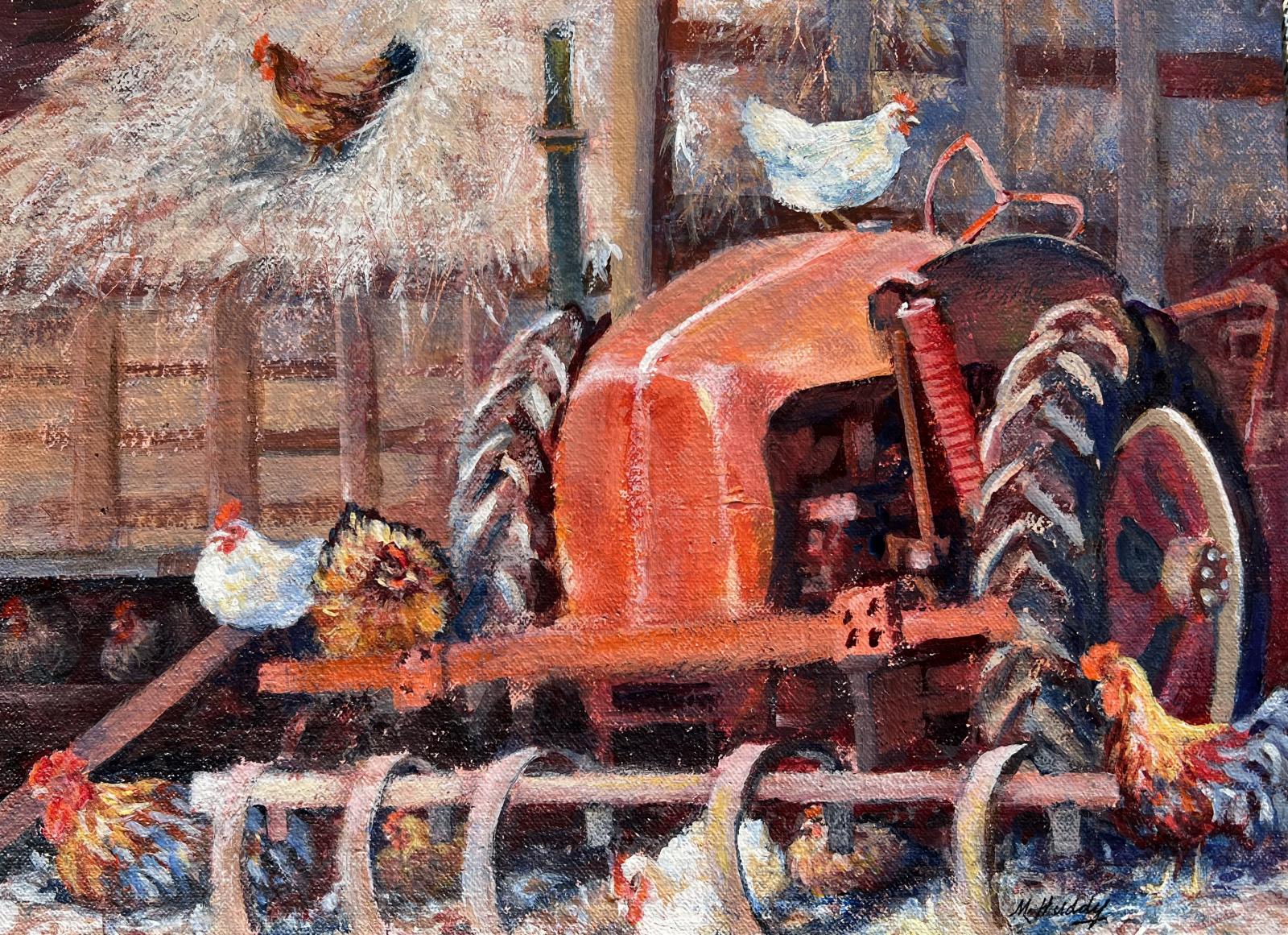 I painted this at Deer Run Farm.  It was such fun to sit there and have the chickens walking around me.  