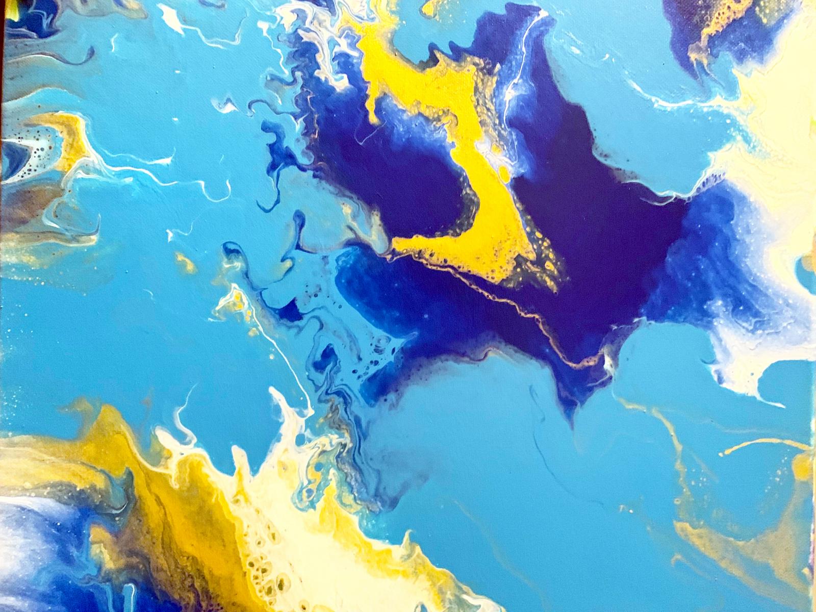 Arcylic Pour inspired by colors Inspired by the vibrant colors of the sky.....