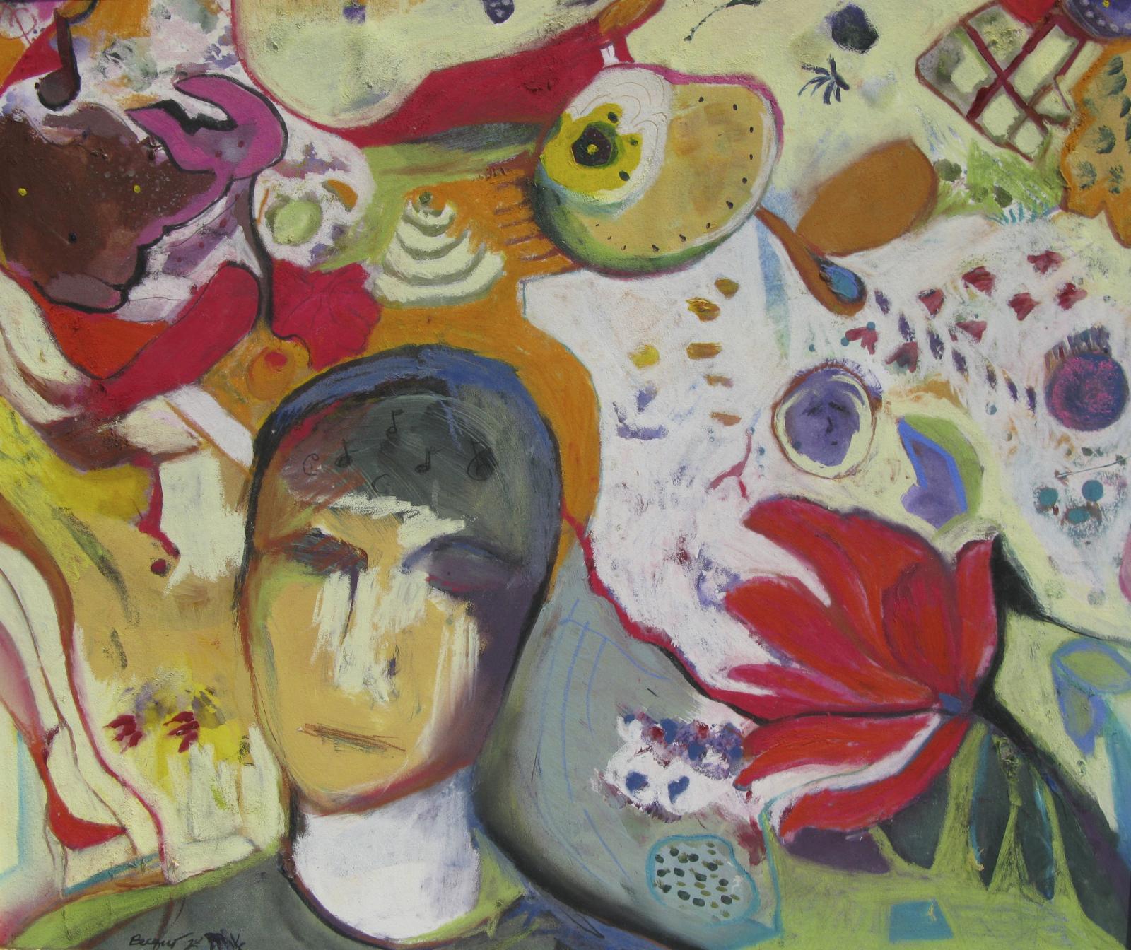 expressionist, male face, vibrant colors