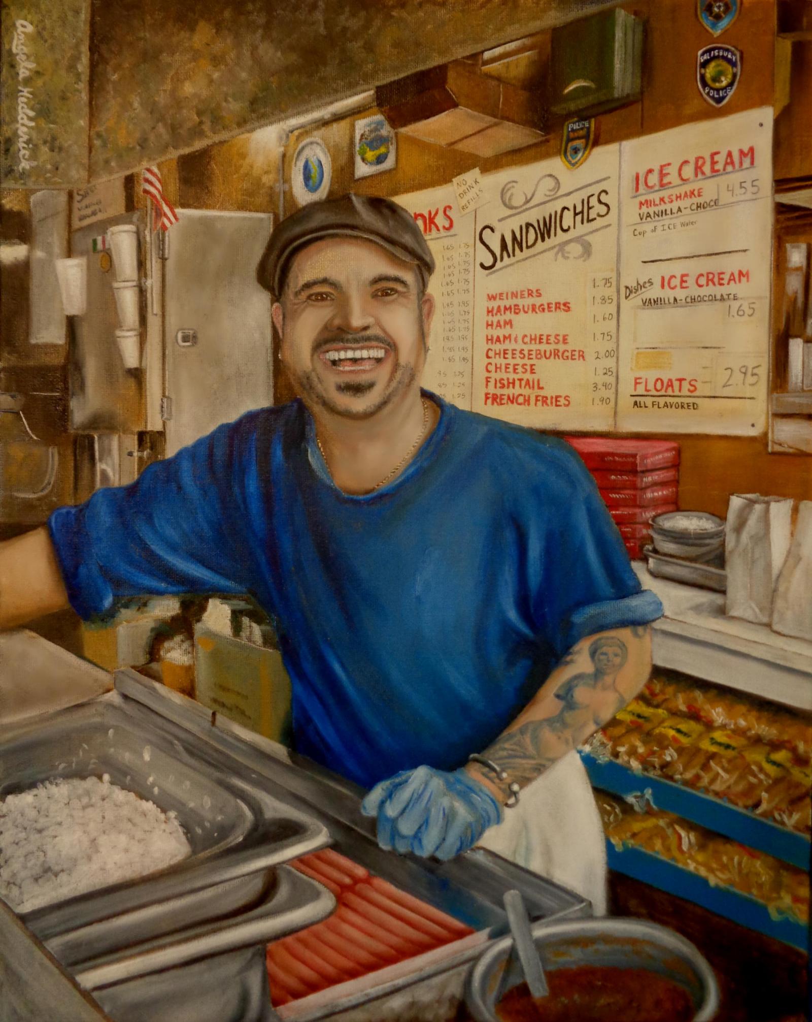 There is always a friendly greeting at Famous Coney Island Weiners in Cumberland, Maryland. The restaurant hasn't changed in fifty years!