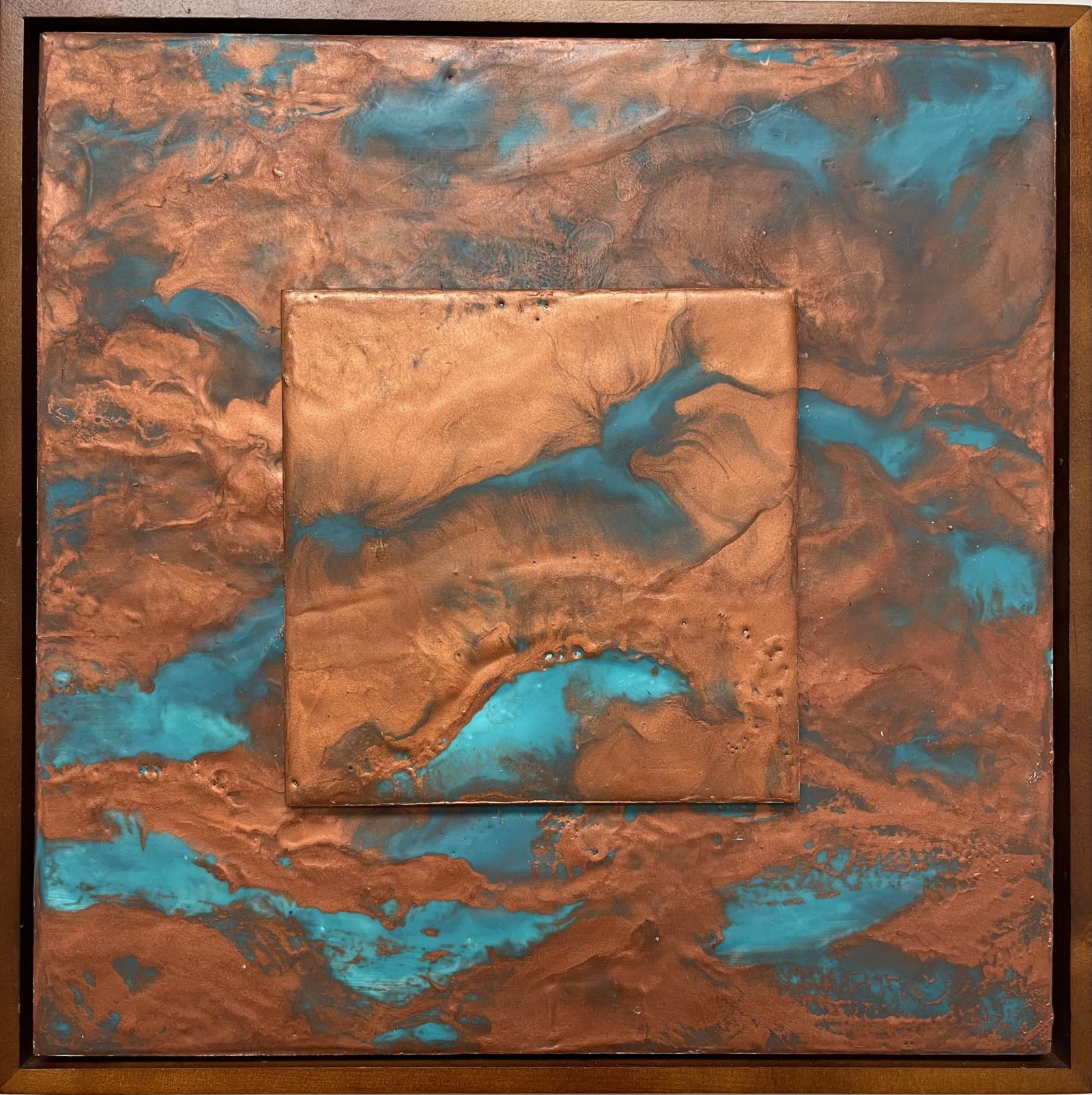 Dimensional encaustic; In the collection of the Museum of Encaustic Art, Santa Fe, New Mexico