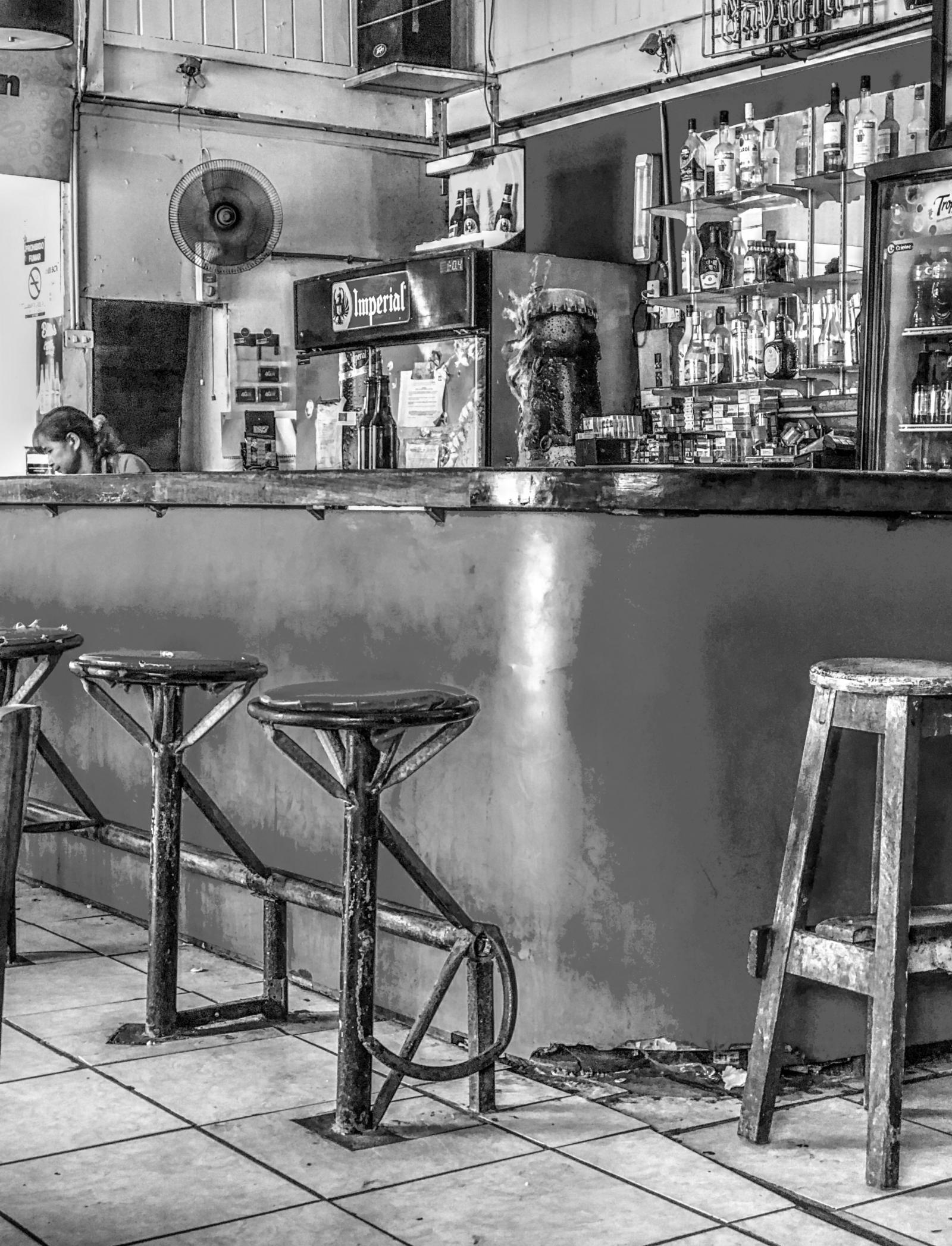 This is a scene captured in a bar in Costa Rica