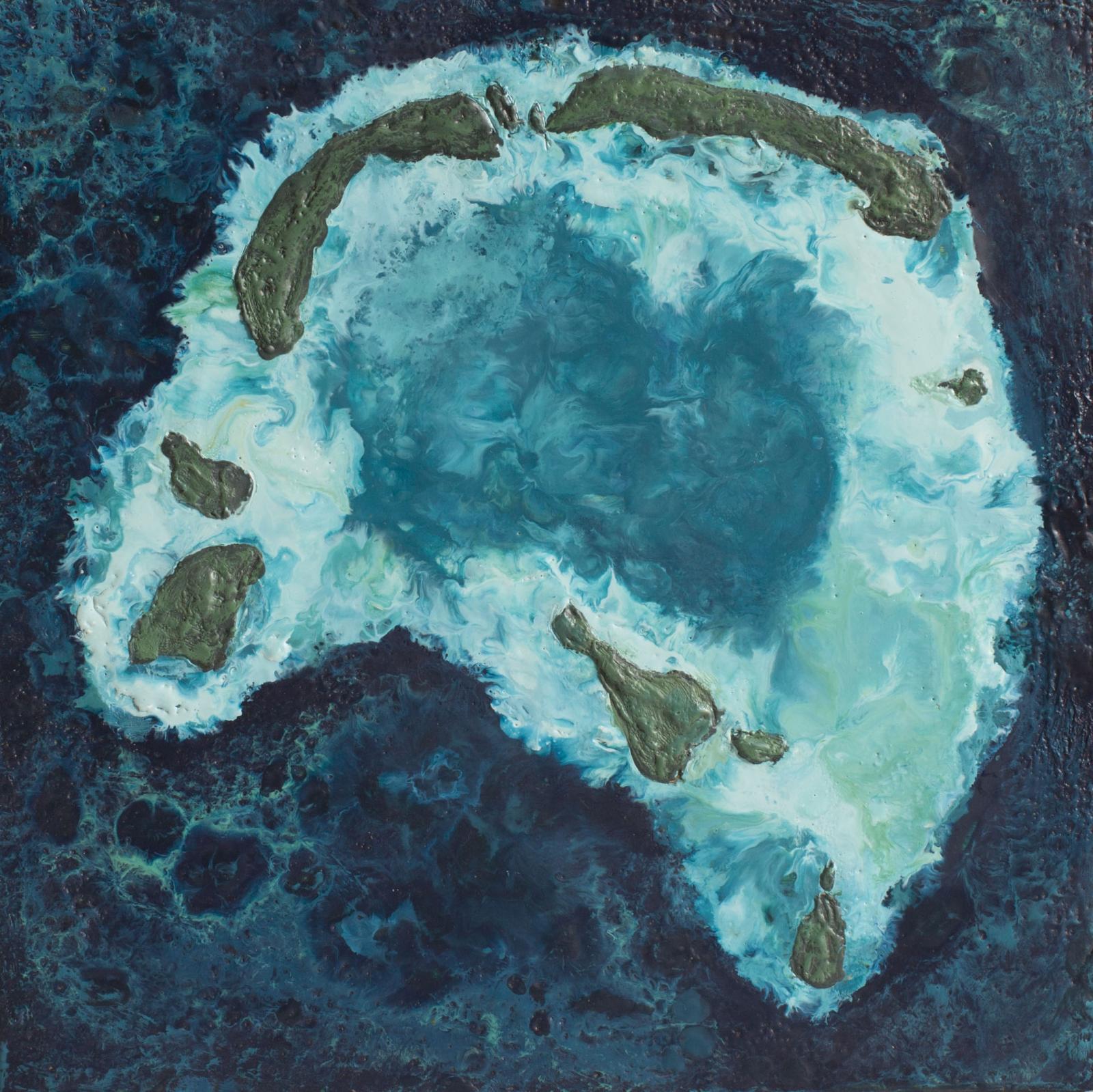 From Aerial Misc. Series | Encaustic on Wood | 12.00" x 12.00" | 
