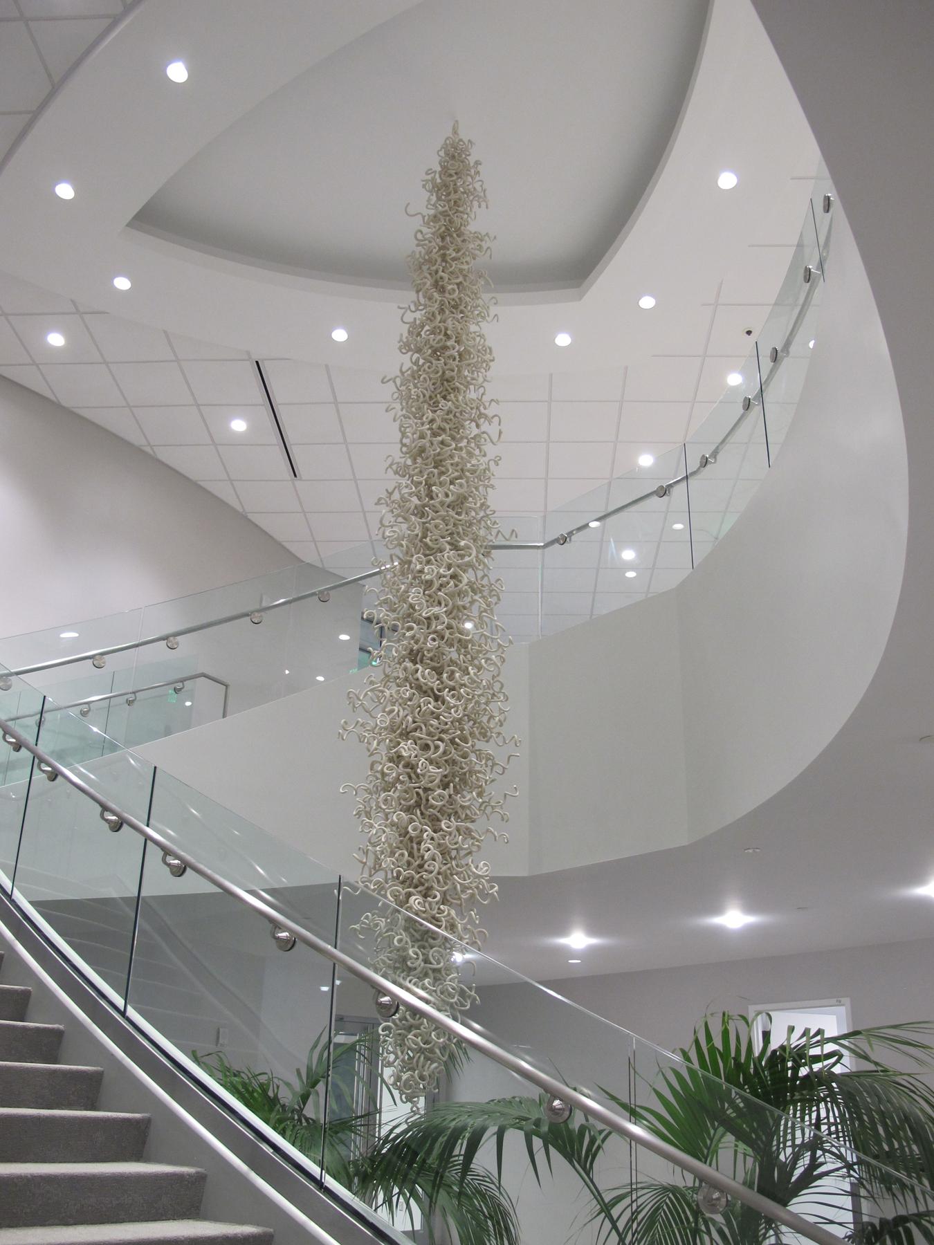 Hanging porcelain installation sculpture