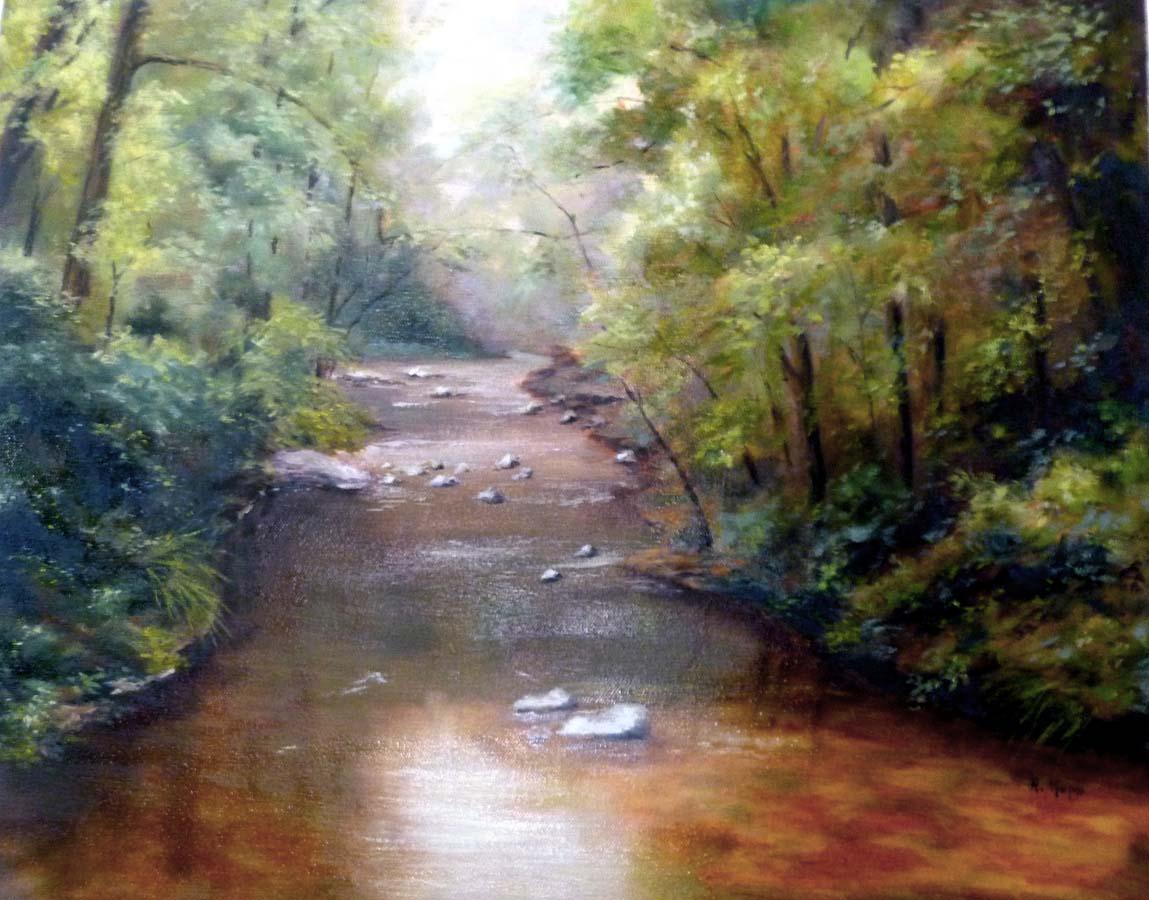 Original oil painting of Deer Creek in Harford County