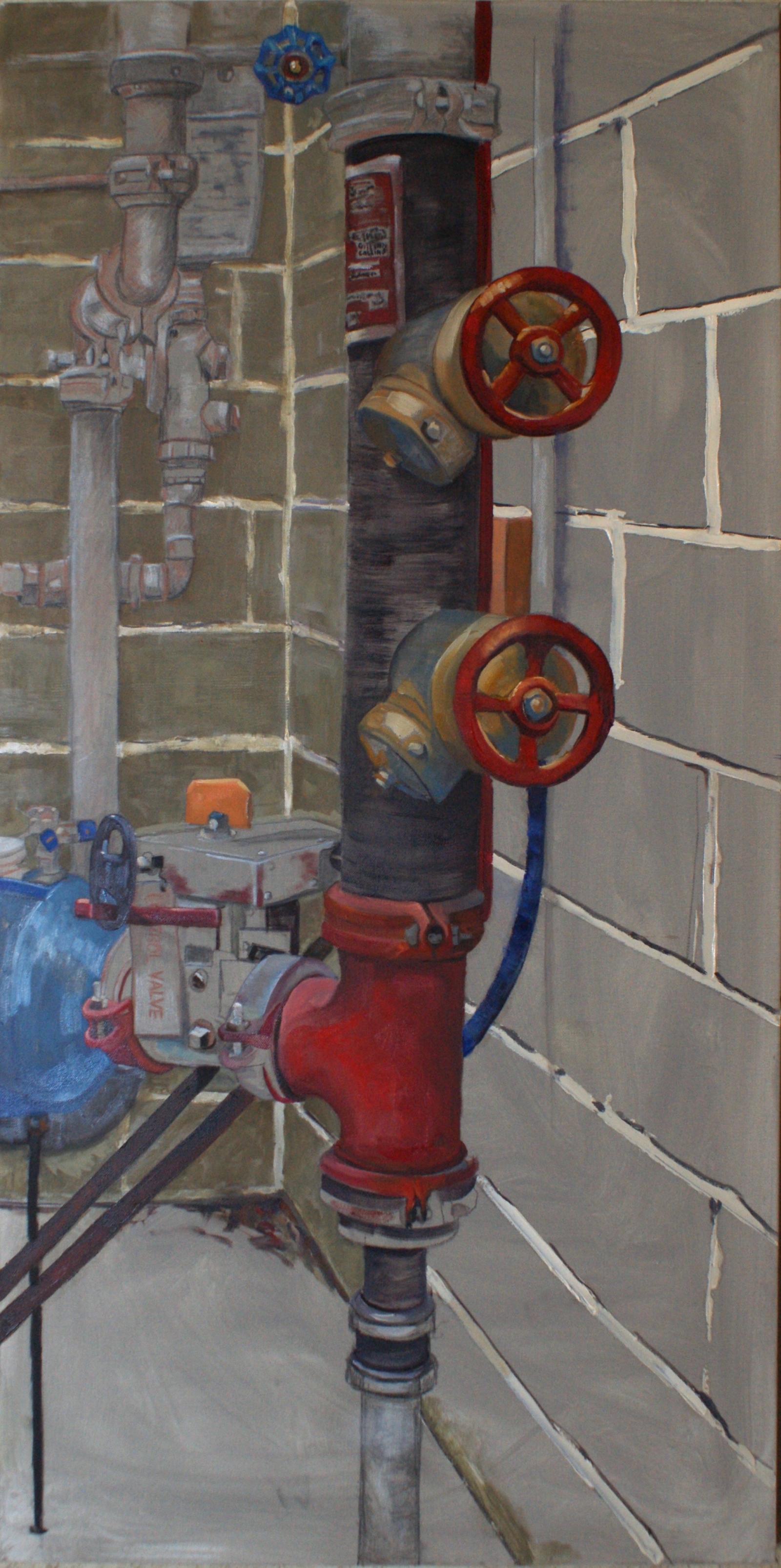 Inside commercial mechanical closet