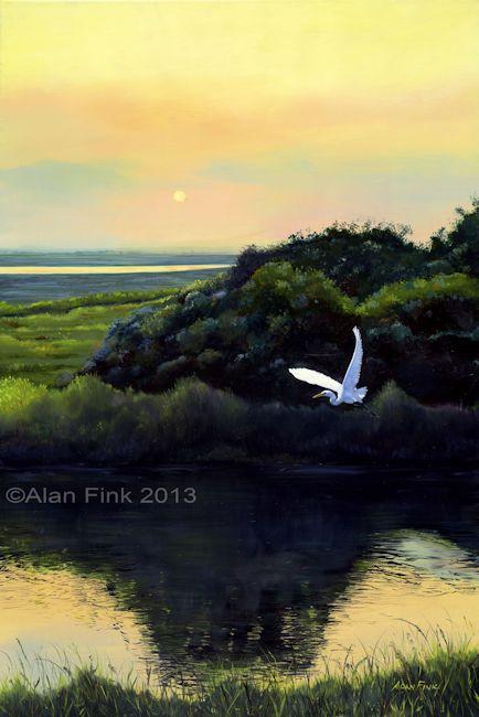 Early Morning Solo/Assateague    Oil on Linen