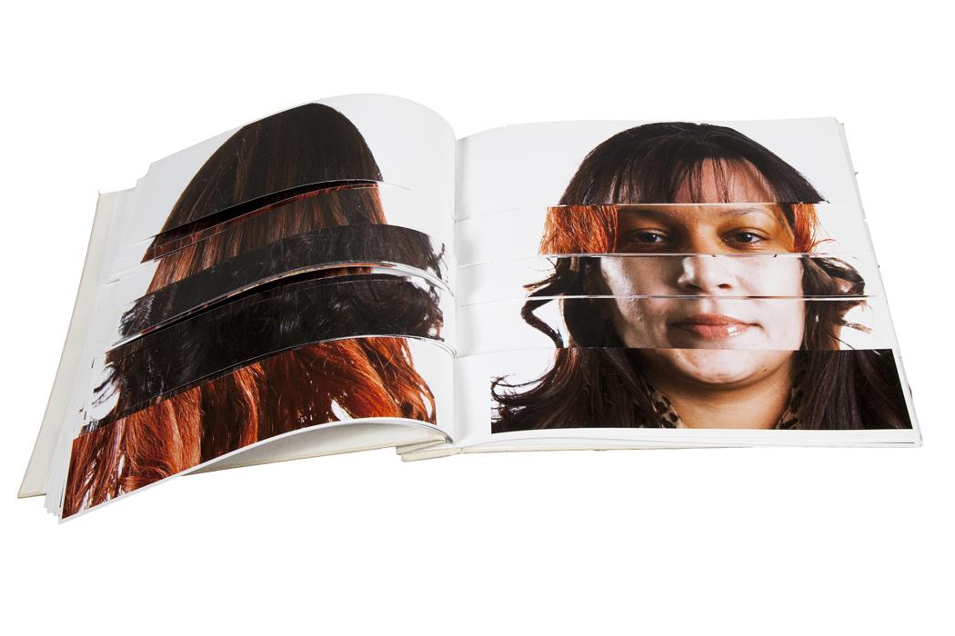 Cadavre Esquis Artists Book made of the faces of participants in the "Exquisite Lumbees" series