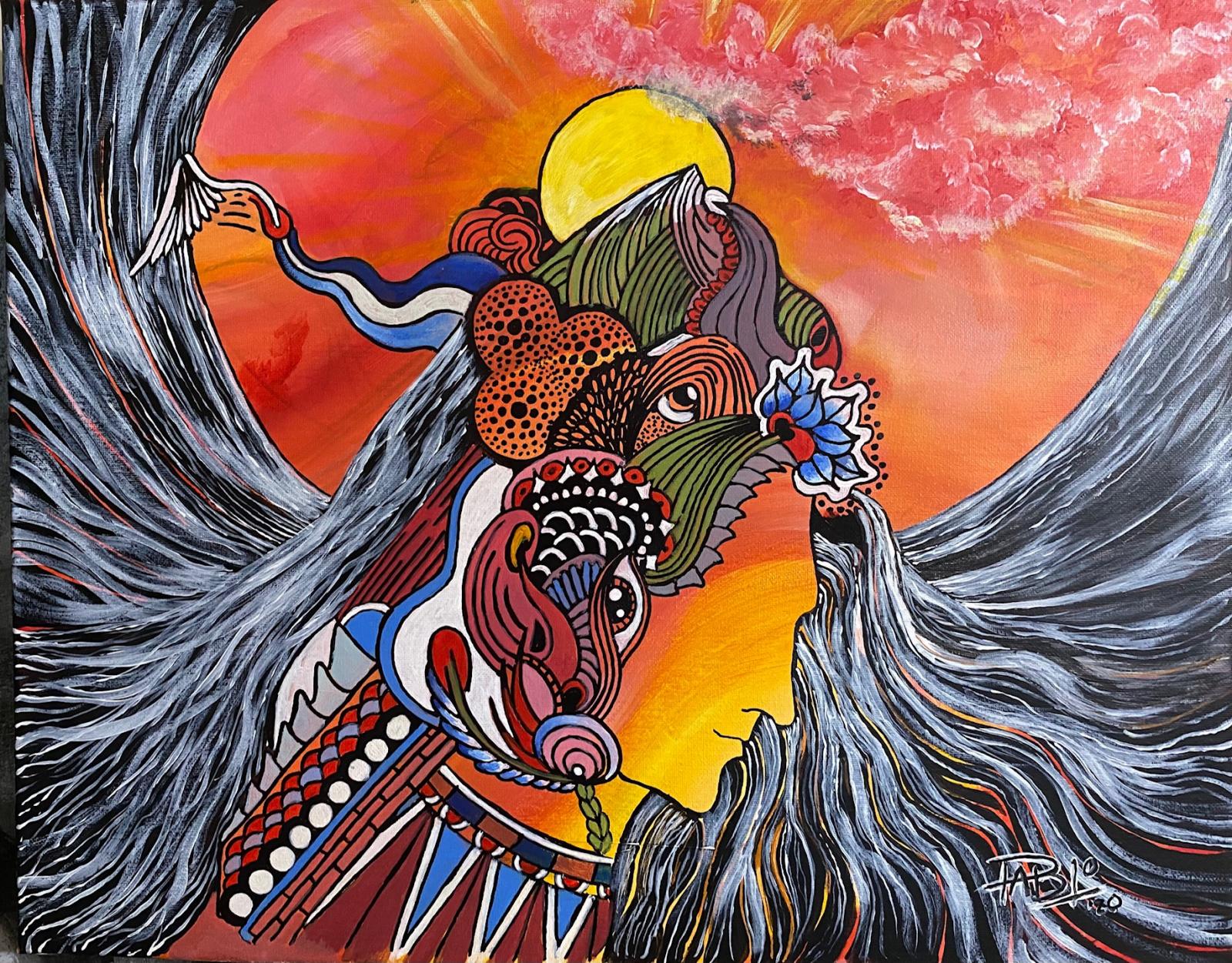 Faceless warrior represents all those who protect us on any aspect of our lives, without being notice.
Like first responders, health workers, family members, friends, and many others that are always there, making our lives better.