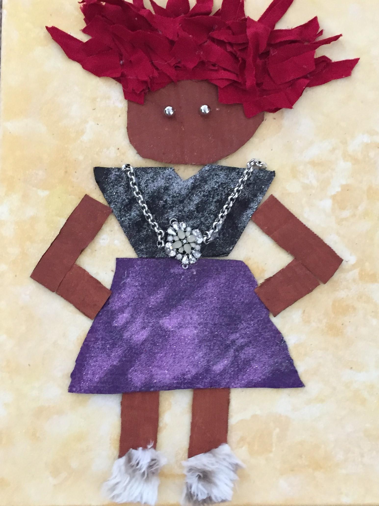 This piece represents individuals in the world who love glitter, glam, dressing up and fashion.