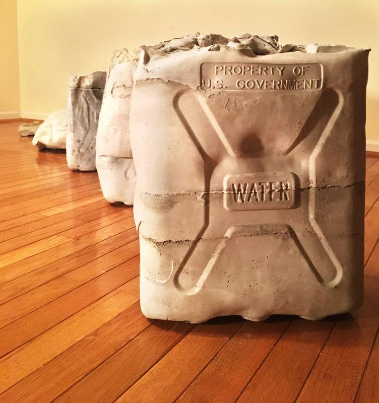 Kilometer: cement mixed from melted snow
Water is means to survival. Around the globe, women are responsible for sourcing water to sustain communities. As the climate changes and access to water decreases, this sculpture quantifies the interconnectedness between humanity and the environment.