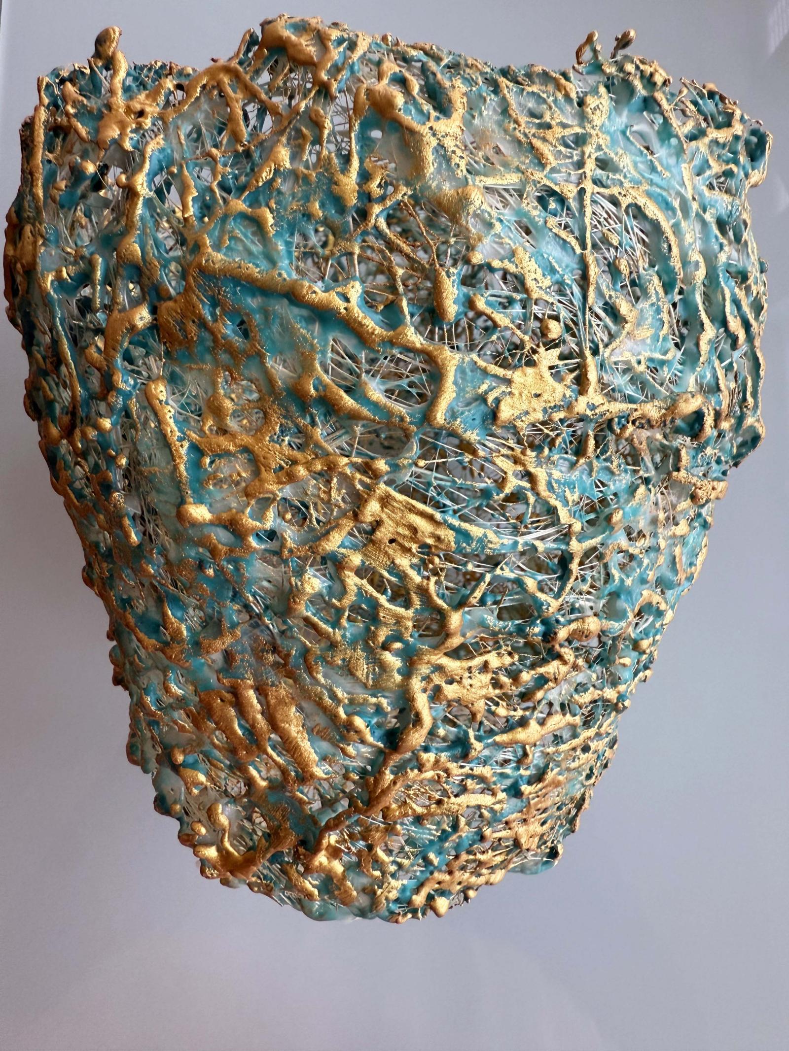 Fiber and wax sculpture