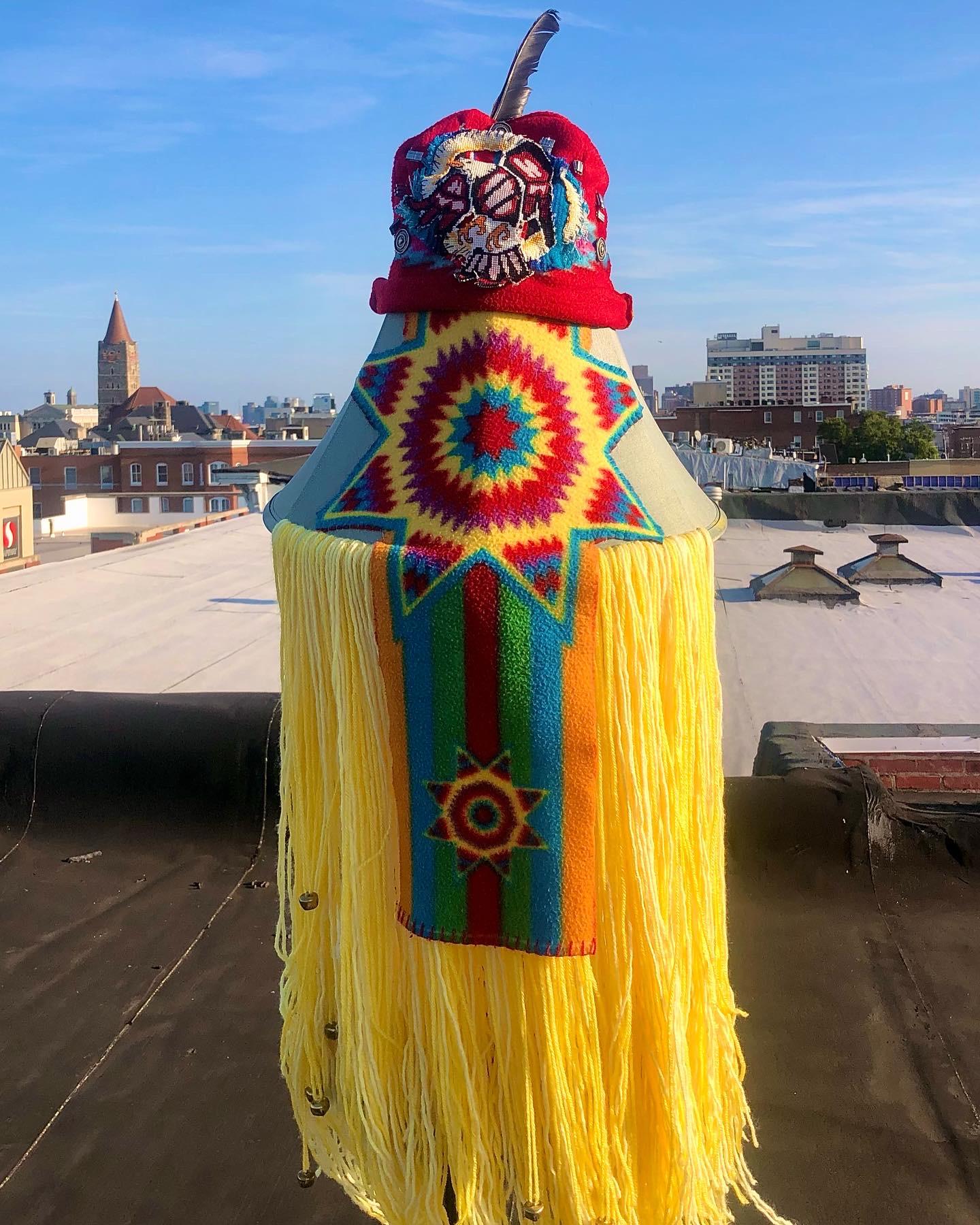 A golden ray of sunshine Headdress that chime bells reminds you of meditative space when you place this piece on you block out  everything except the sound of light and sound.  It's a reminder of the senses we use to make a path way forward because you are only drawn to the light it which guides your path. 