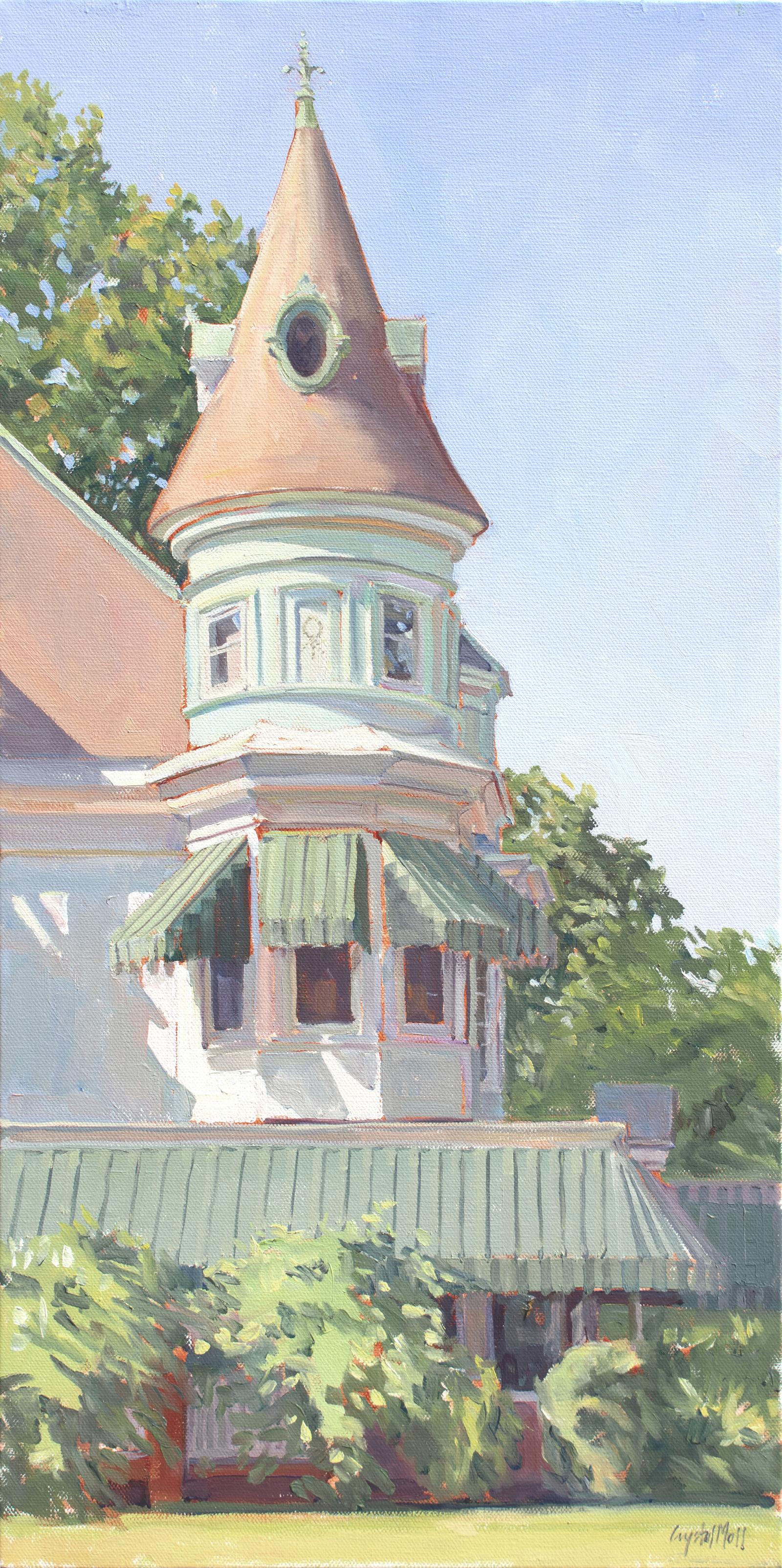 This plein air piece was painted in Havre de Grace, MD They say the house is haunted, but I did not have any unusual visitors while working on the piece. https://www.crystalmoll.com/oils