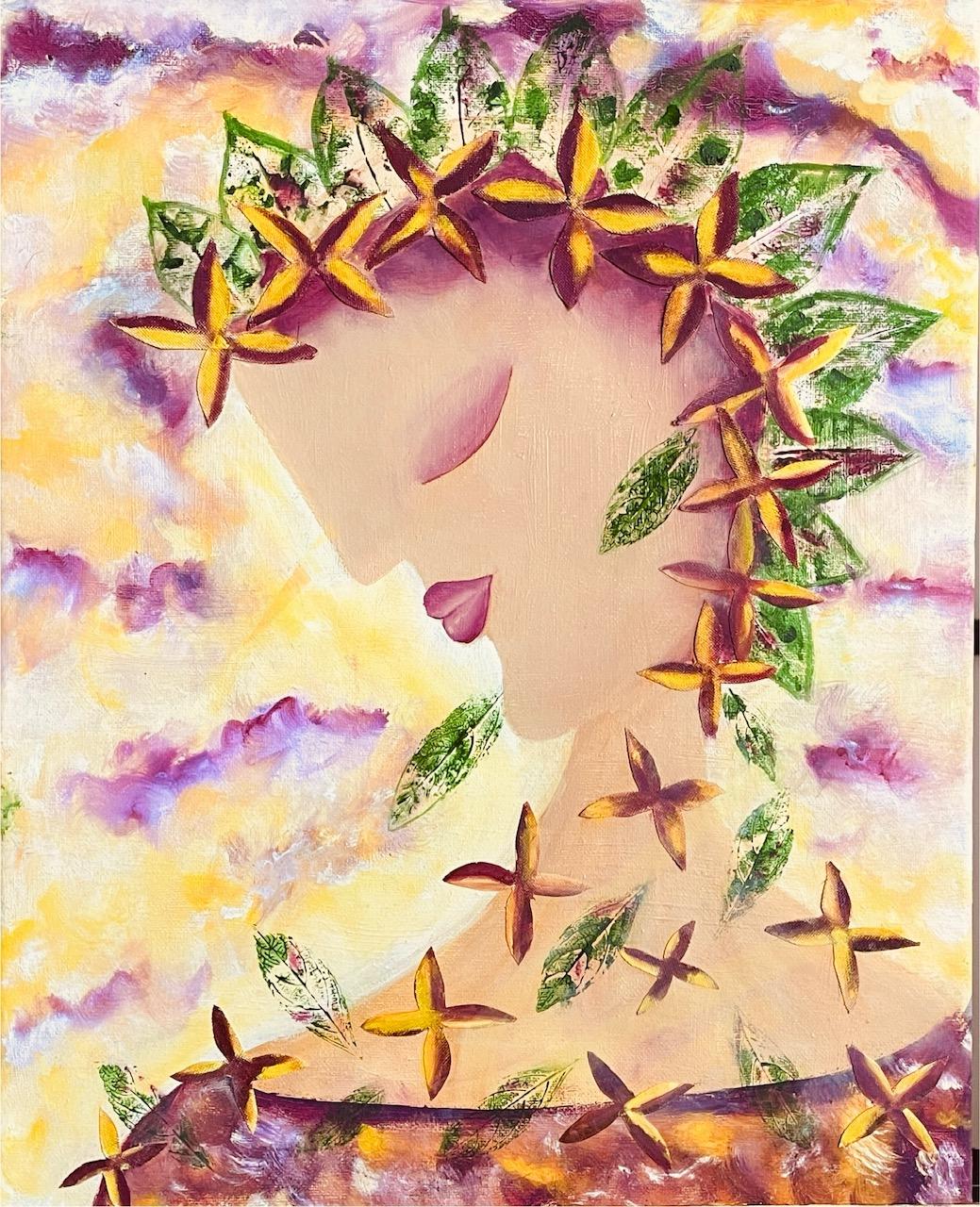 Rooted in grace and blooming in power. They leaves symbolize renewal and resilience, and phases of growth. I see leaves and changing colors in leaves as the different stages of life, these lush green leaves absorb sunlight and give back oxygen—just like we learn, contribute, and find our rhythm during the active phases of life. 