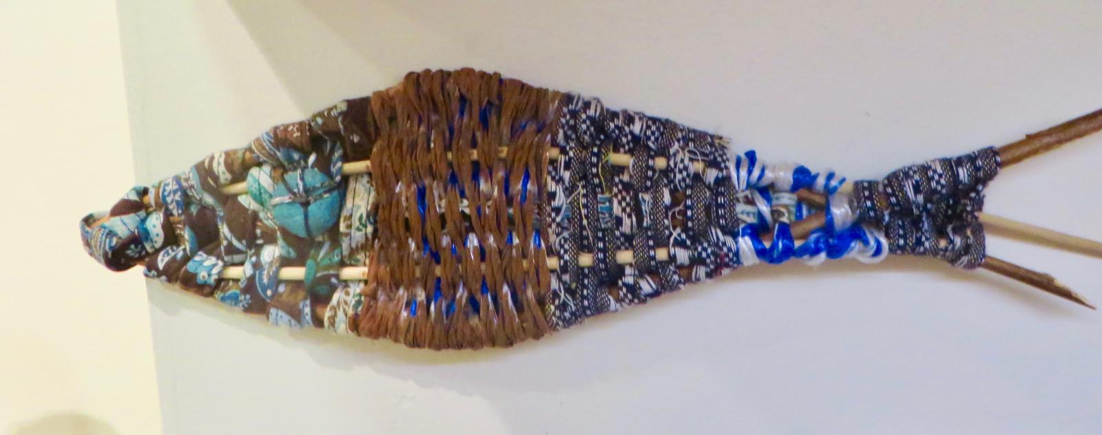 Woven fish image, Wall sculpture