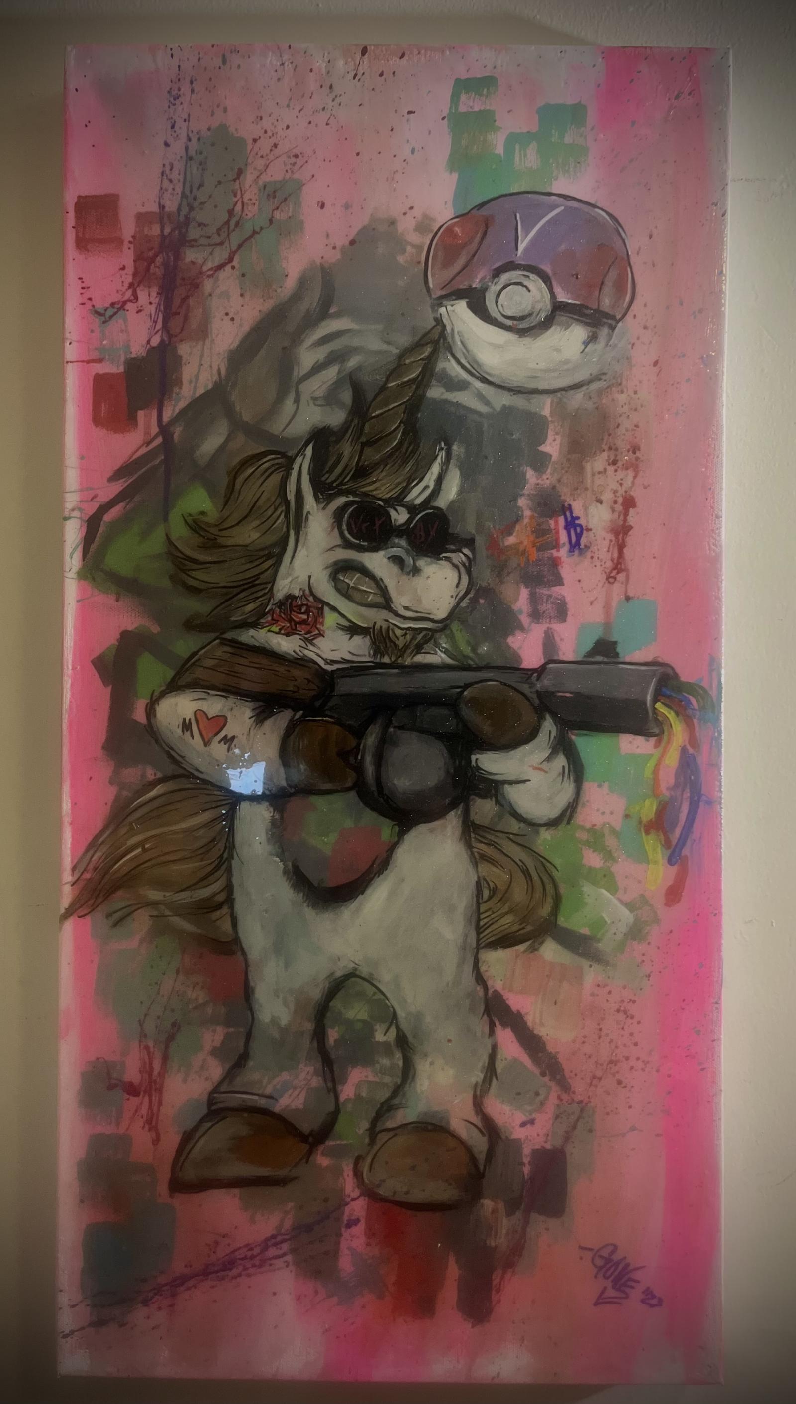 This is from a collection of paintings I did to represent the very different personalities of my daughters.0