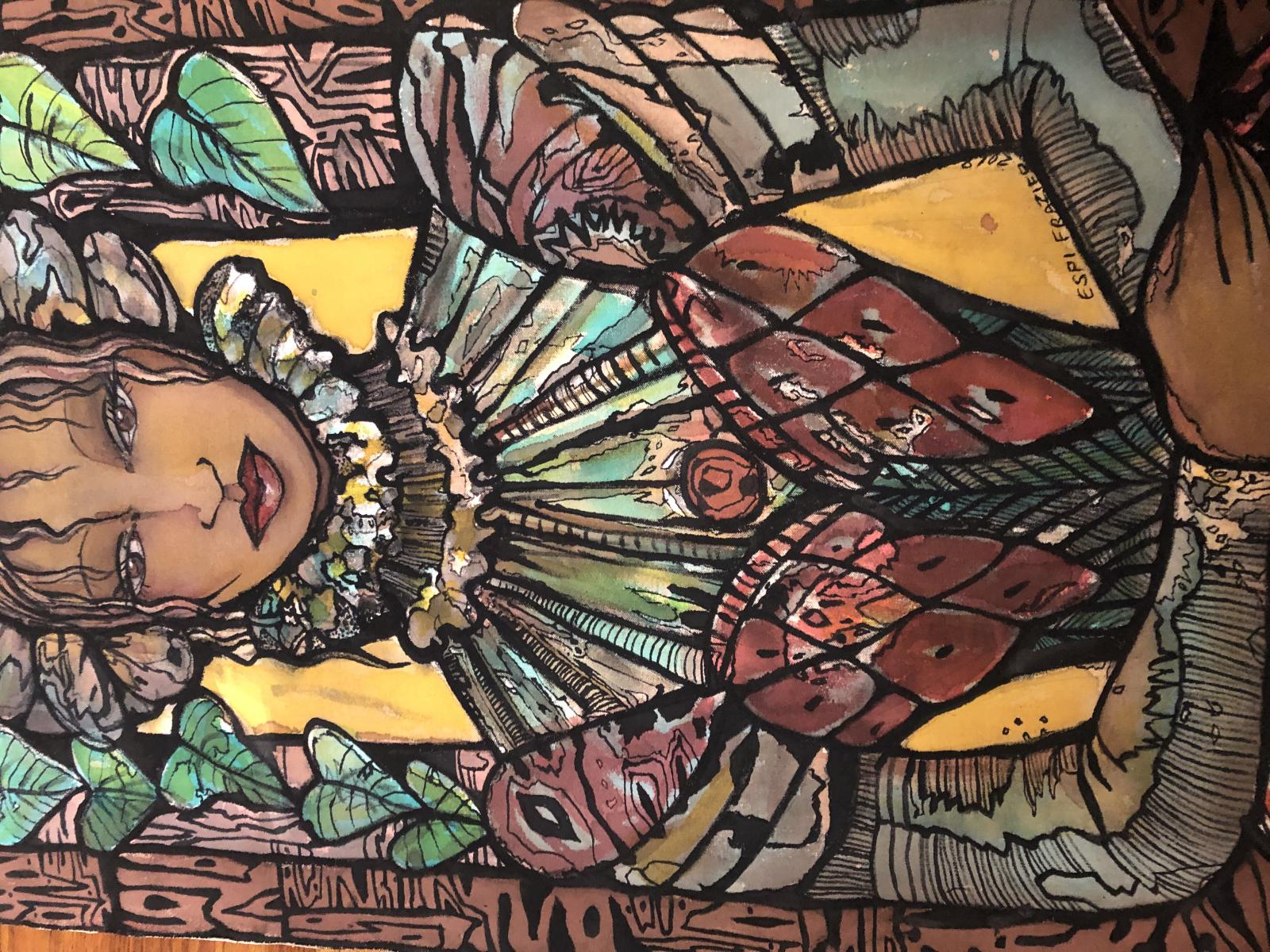 Acrylic ink on canvas wall Hanging 