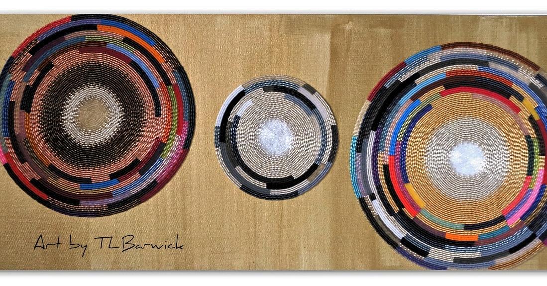 Circles made of Japanese glass beads