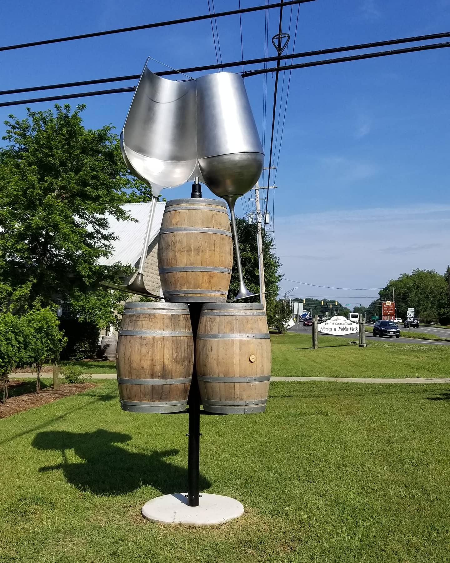 Stainless Steel, Kinetic Wind Sculpture at the Port of Leonardtown Winery, Leonardtown, MD