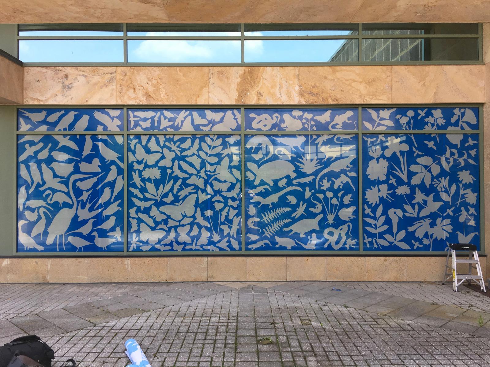 These are design for bird-safe window film that I created for the visitor center at the Patuxent Wildlife Research Center.