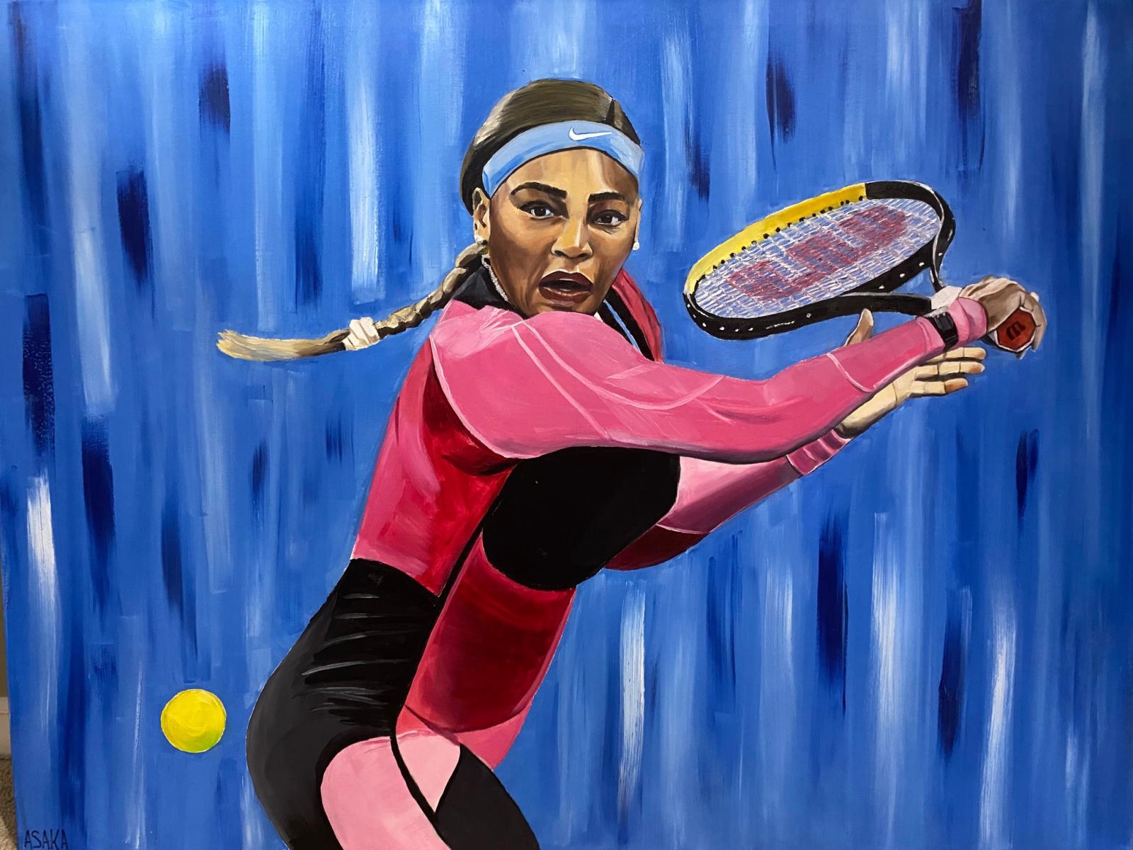 This is a painting of tennis legend Serena Williams.