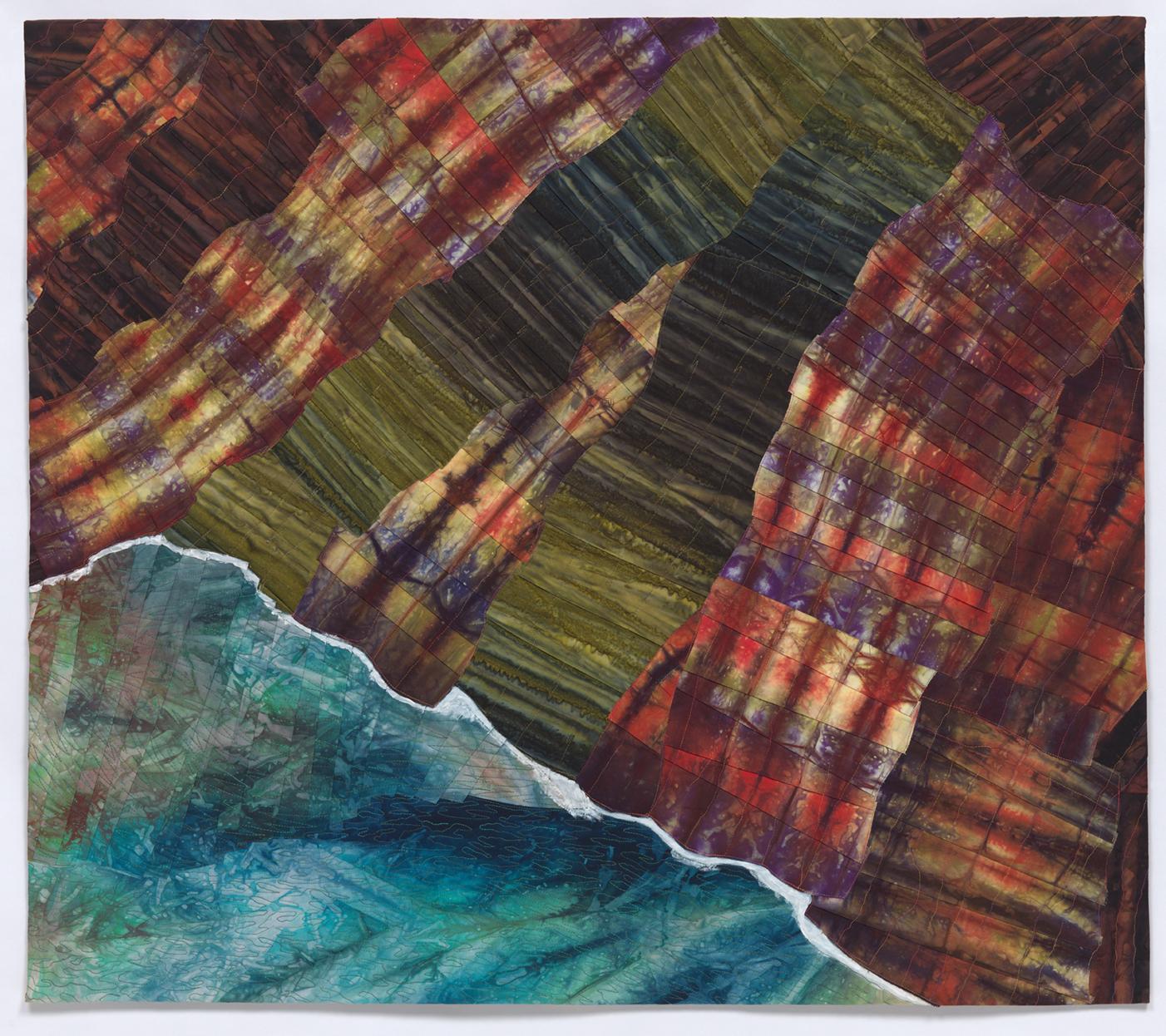 Fused collage inspired by an aerial view of the NaPali Coast, Kauai.