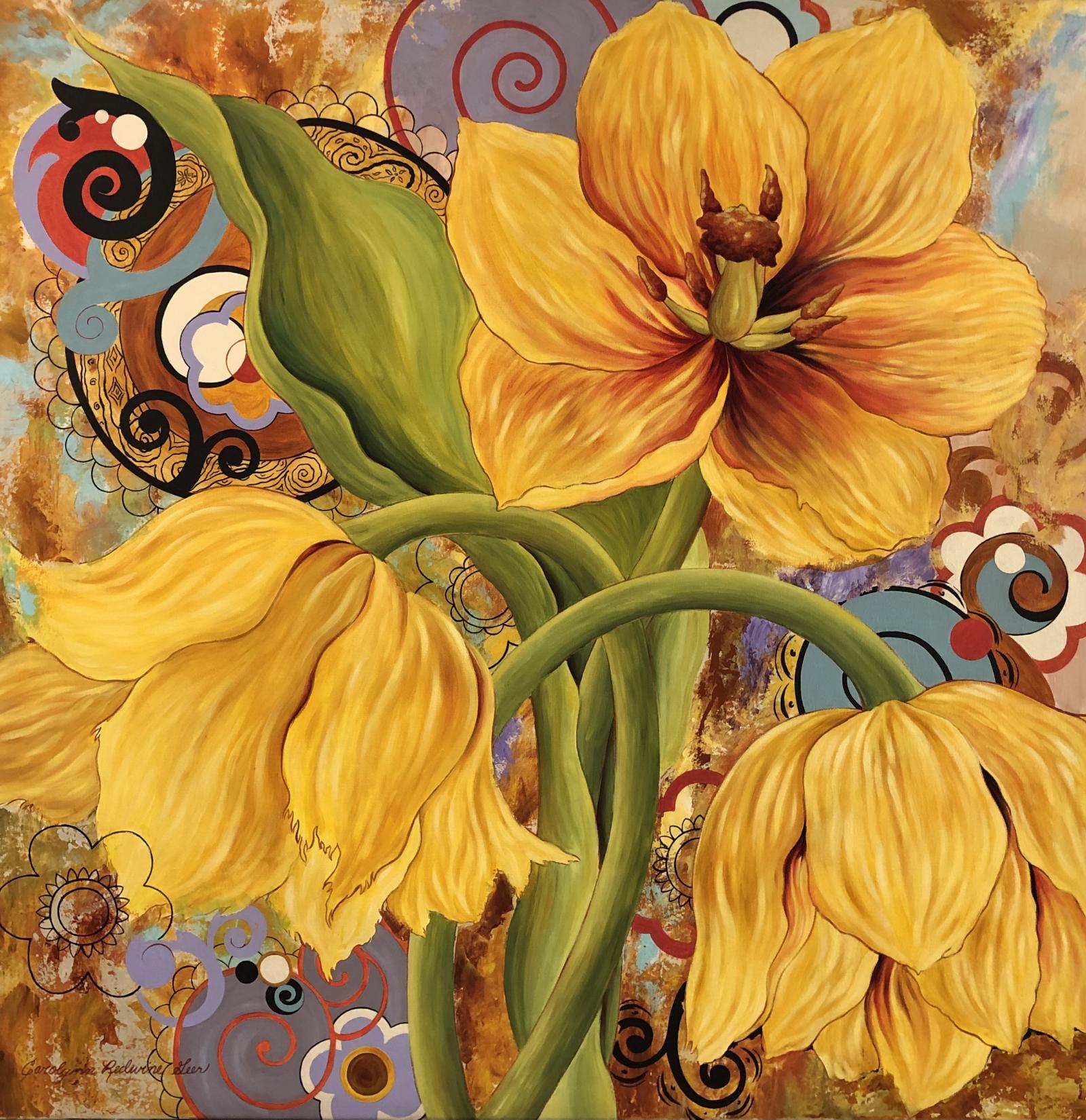 Floral painting of tulips
