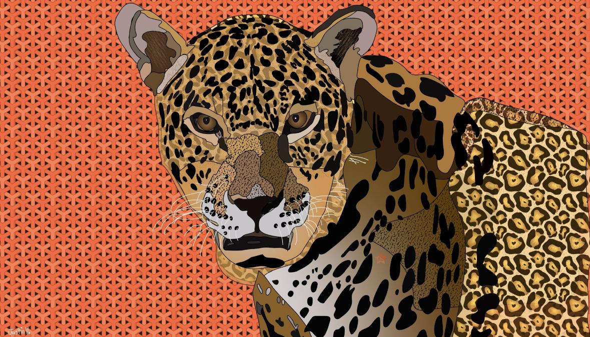 Digital artwork of an African leopard made two years ago 