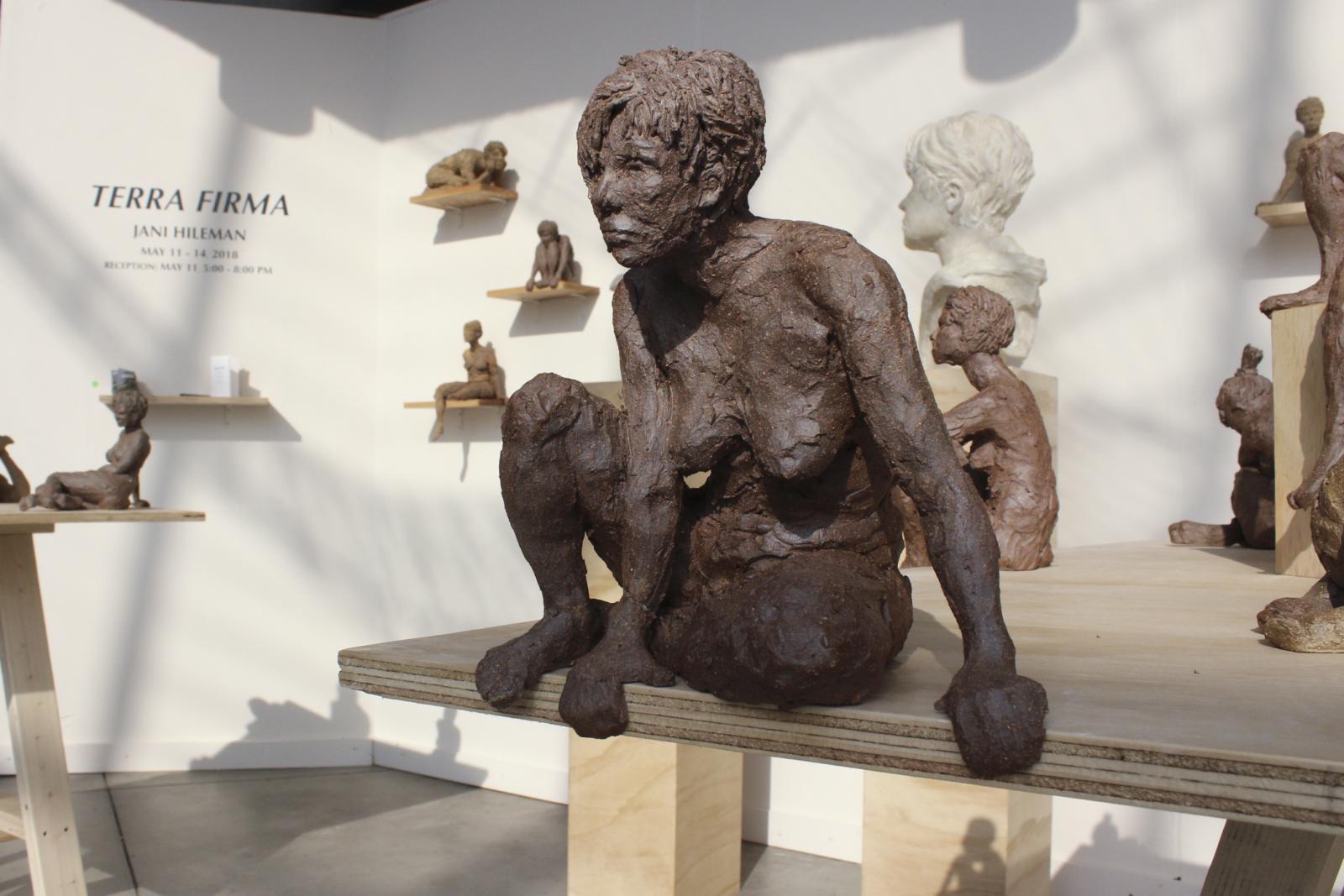 Installation view of Terra Firma in 2018. All figures are ceramic.