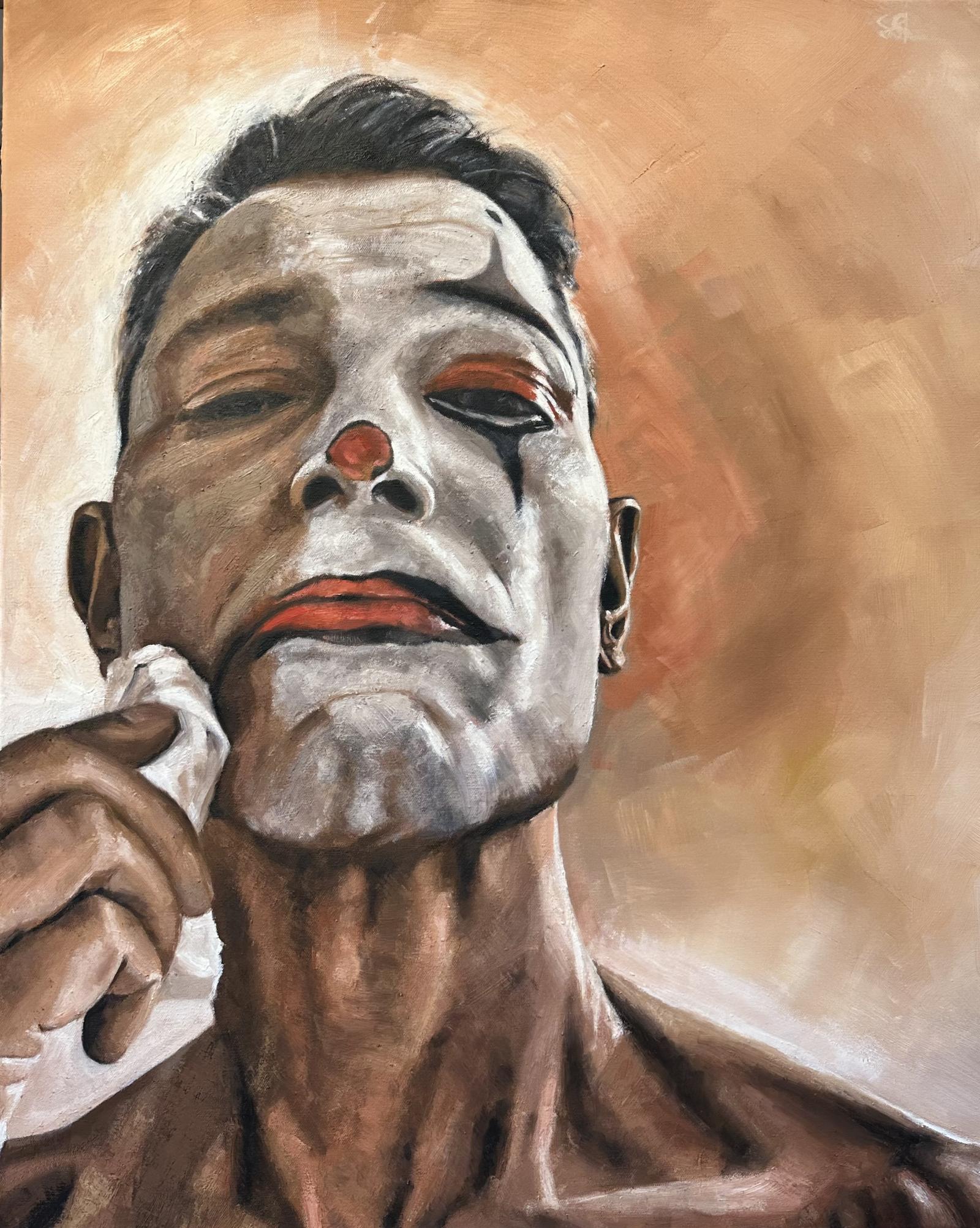 "Show me your original face before you were born." - Zen koan
We all wear two masks - the one we show to the world and the one that stares back at us in the mirror. Both are illusions. Having done self portraits for almost 2 years now has been an act of removing both of these masks. It is a lifelong process; one that I will continue as long as I put paint to canvas. With each painting, one thin layer of the masks come off. Hopefully one day, I will be able to paint my original face.