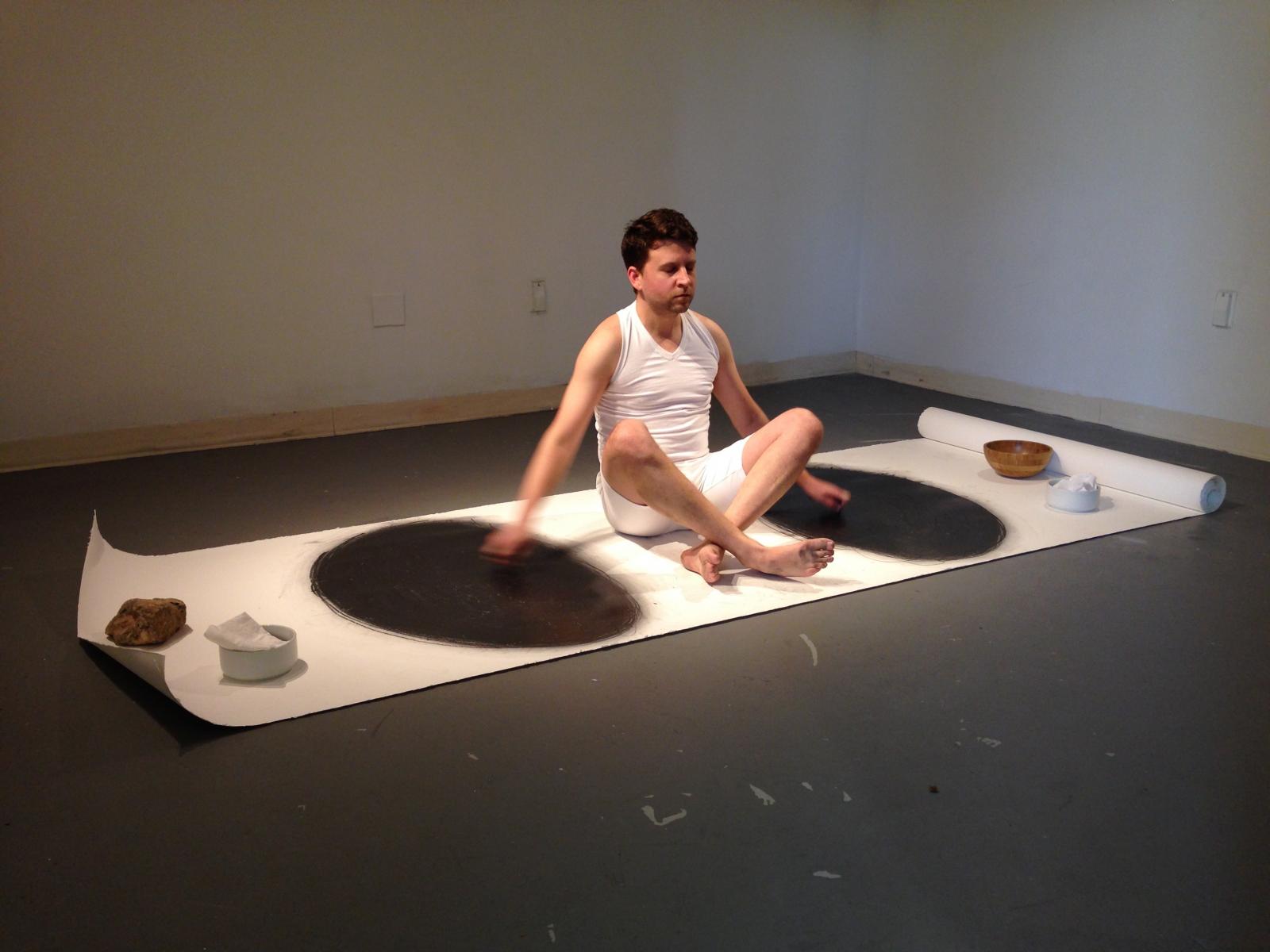 Durational drawing performance. 