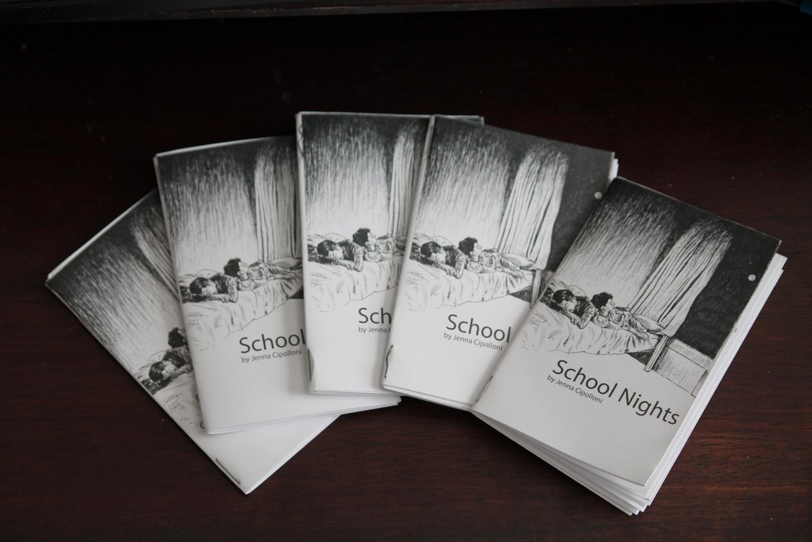 A zine about youthful connection, "School Nights" is a collection of poetry written throughout Jenna's school career.