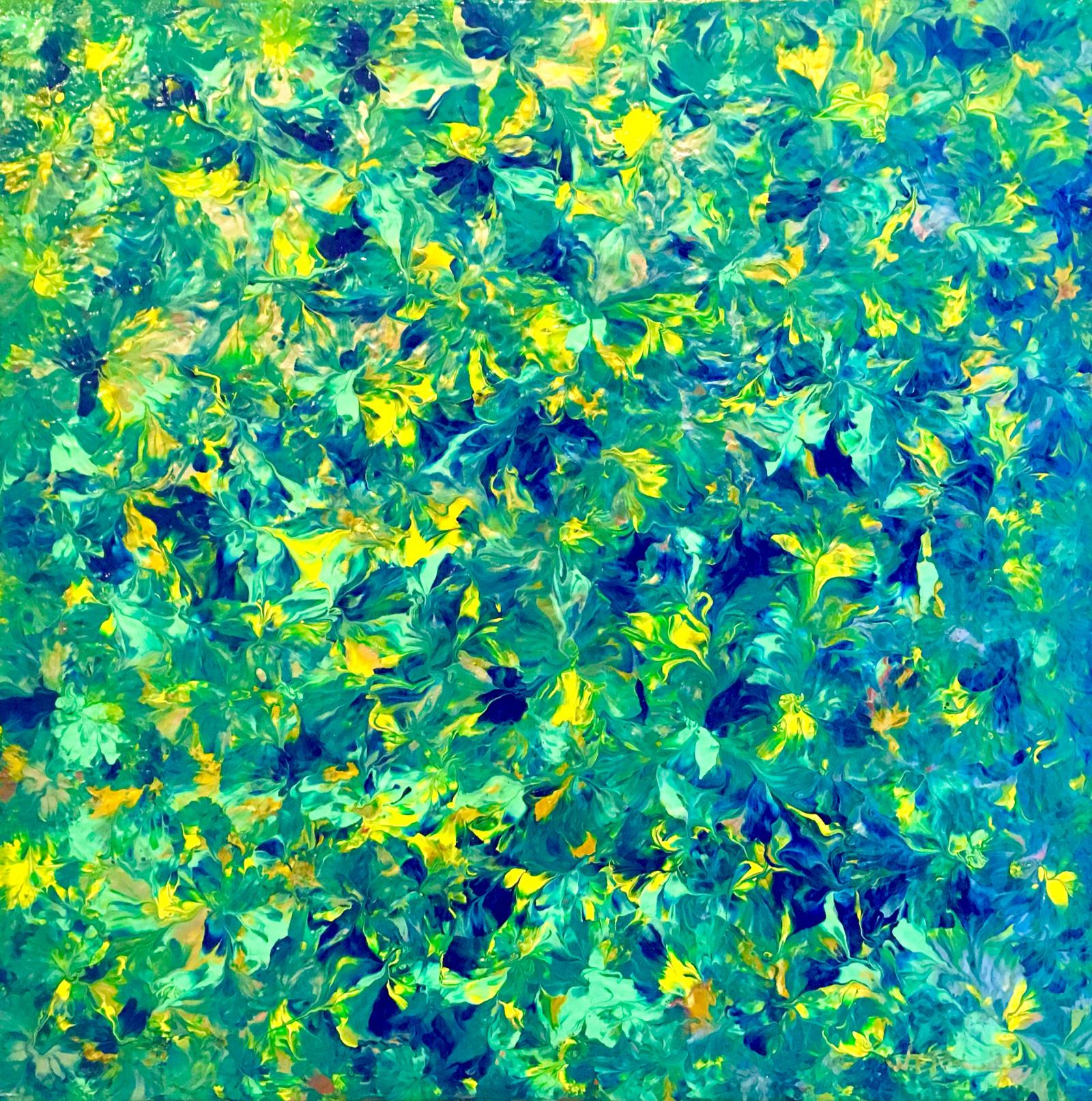 Abstract expressionist view of a Springtime garden in Monkton, MD.