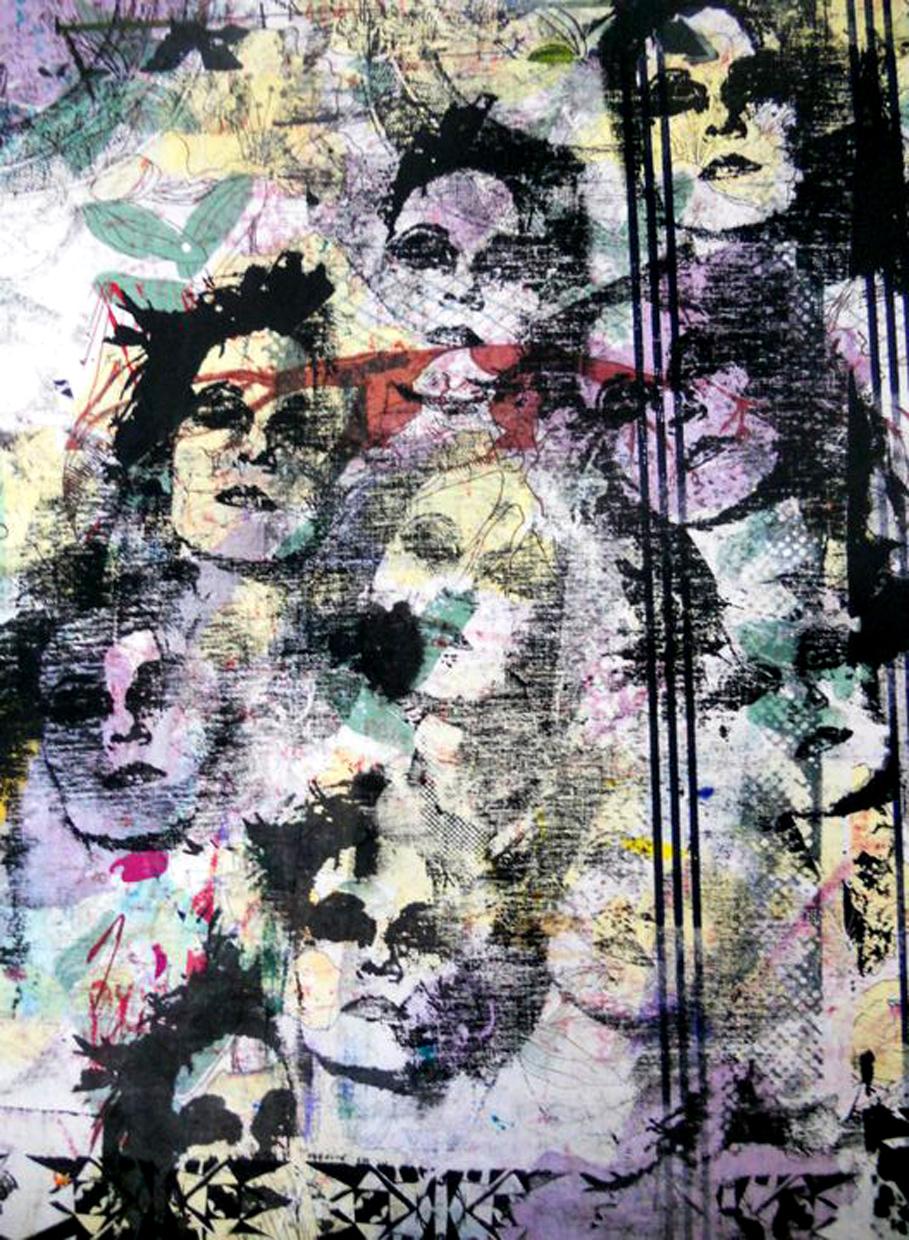 Mural in Italy. Curated and showed in a fibers studio warehouse