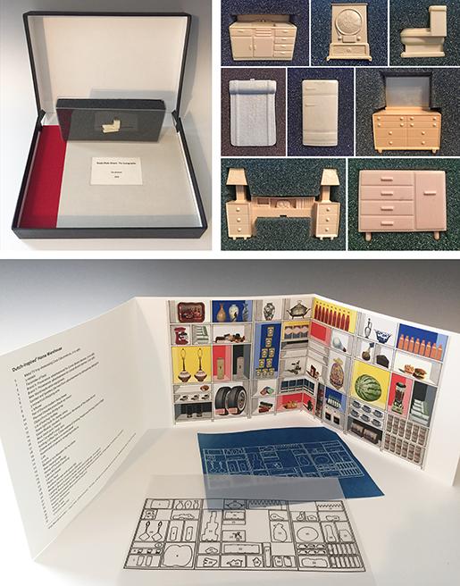 Ready-Made Dream: The Iconographia, 2018, artist book in a box, archival inkjet prints with found object, laser prints on vellum, cyanotype, 9” x 12” closed